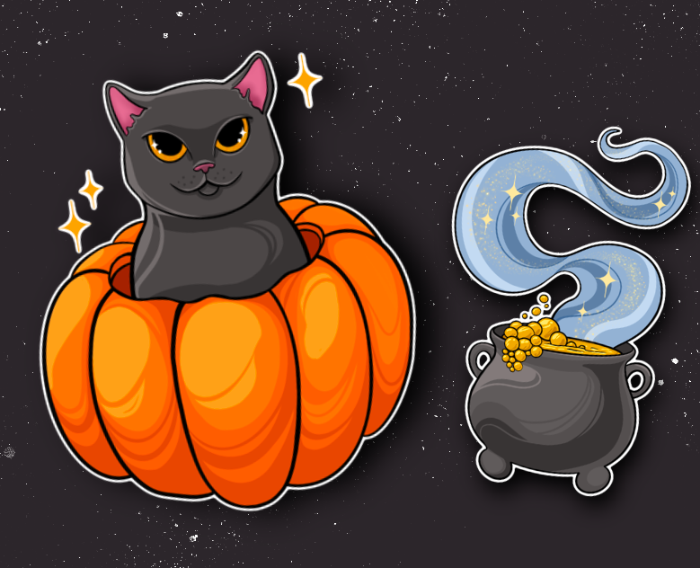 Halloween ILLUSTRATIONS & STICKERS — Брендинг, Иллюстрация на Dprofile