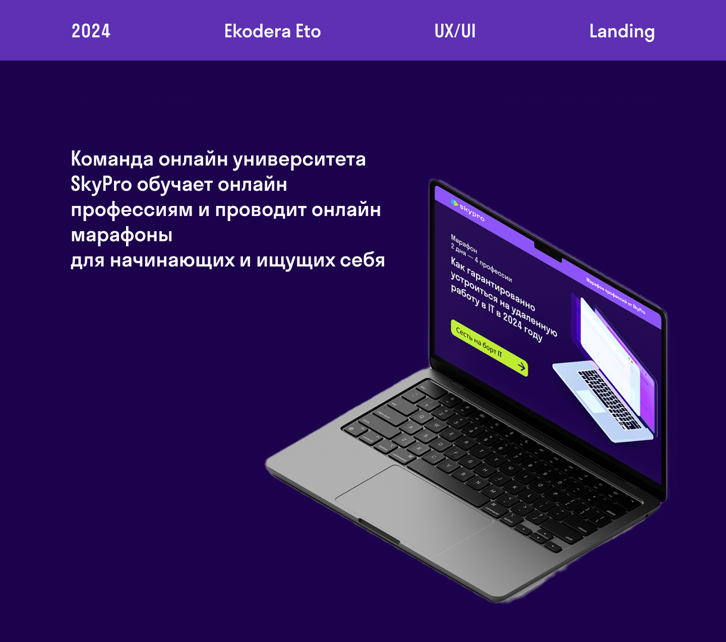 Landing SkyPro — Изображение №1 — Интерфейсы, Брендинг на Dprofile