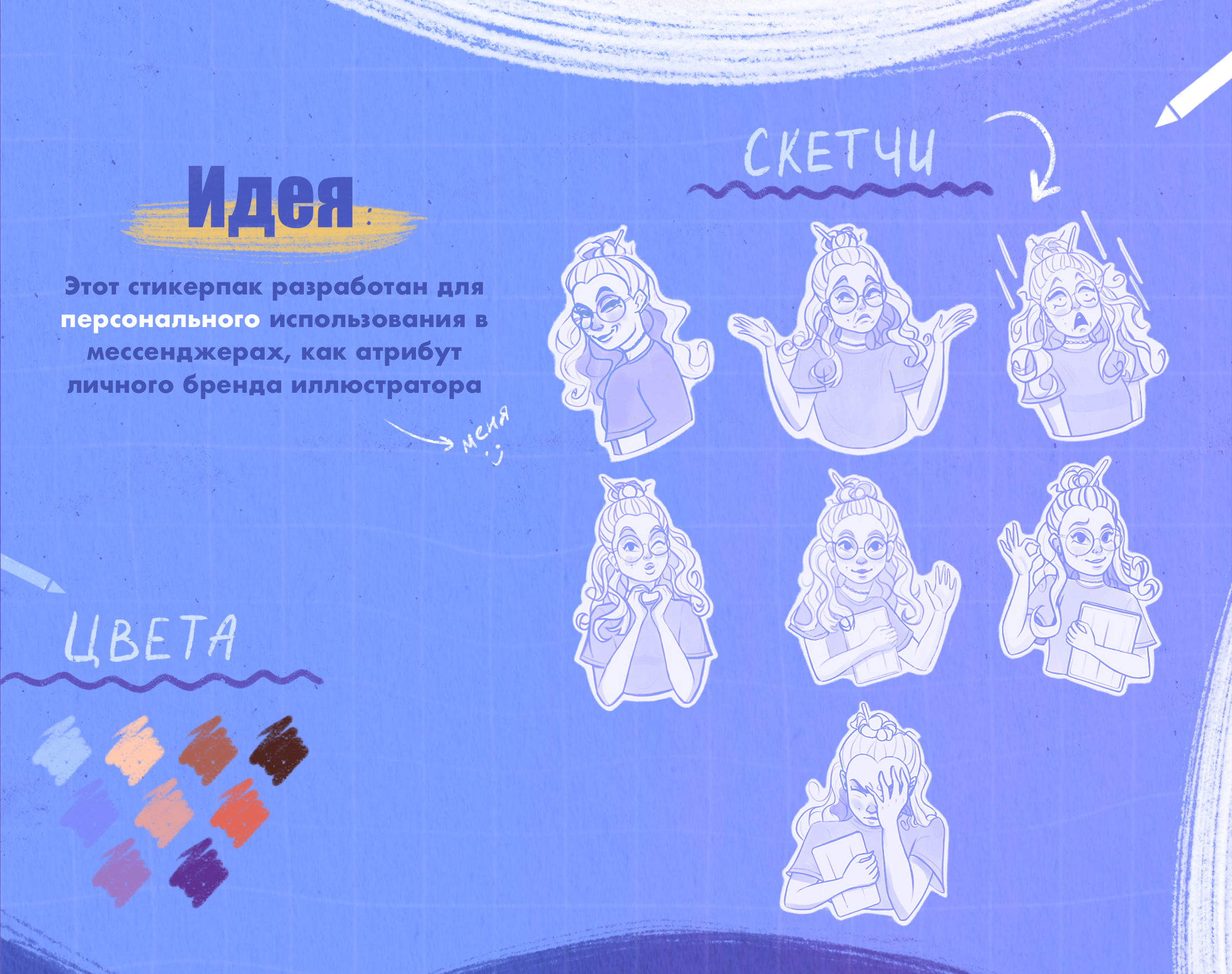 Стикерпак для мессенджеров, персональные стикеры — Изображение №2 — Иллюстрация на Dprofile