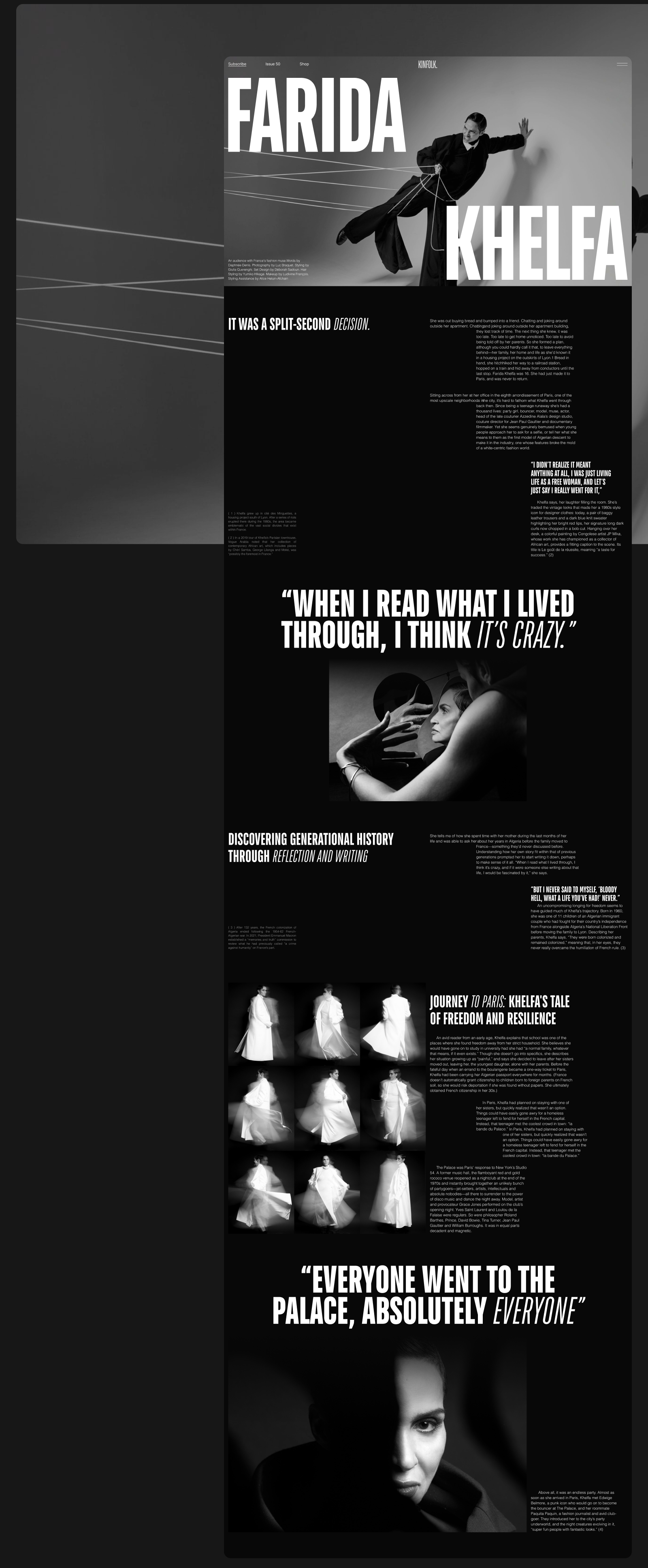 Kinofolk. Farida Khelfa — Изображение №3 — Интерфейсы, Брендинг на Dprofile