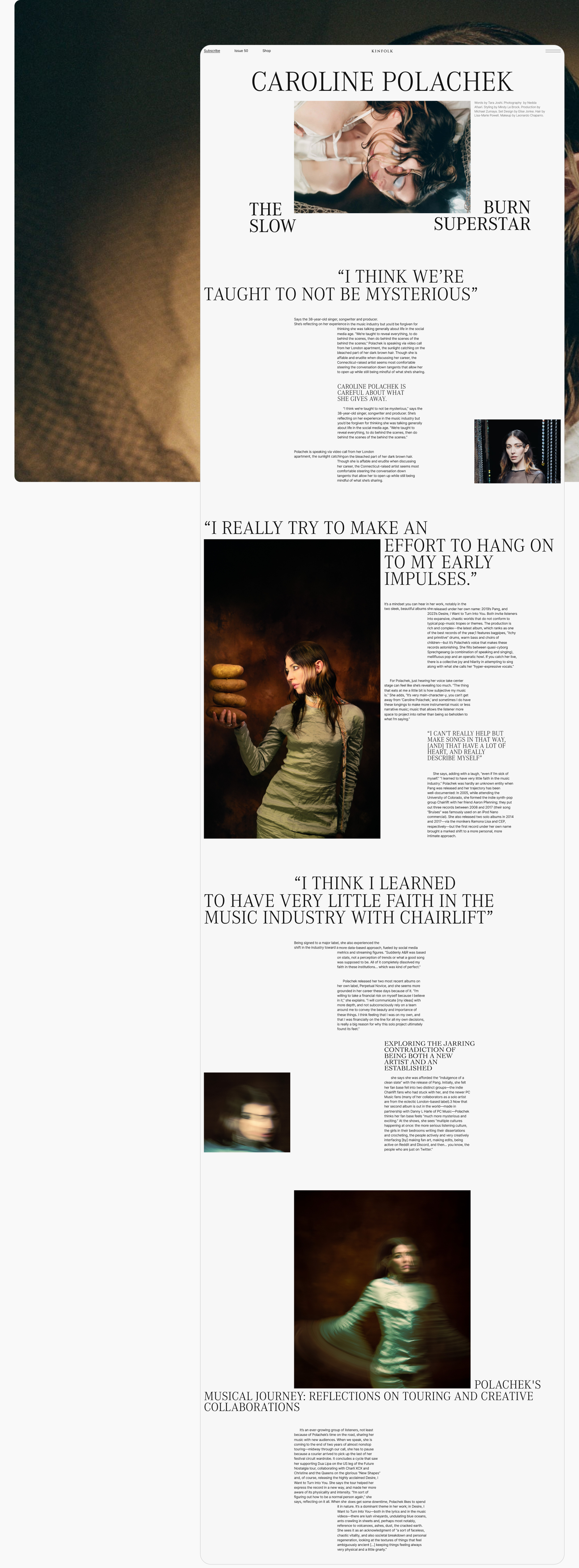 Kinofolk. Caroline Polachek — Изображение №4 — Интерфейсы, Брендинг на Dprofile