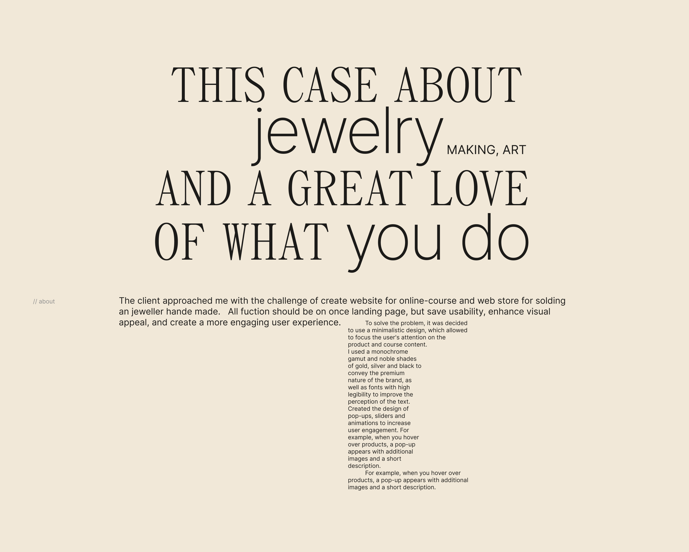 Jewellery | Дизайн сайта с каталогом для ювелиров — Изображение №1 — Интерфейсы на Dprofile