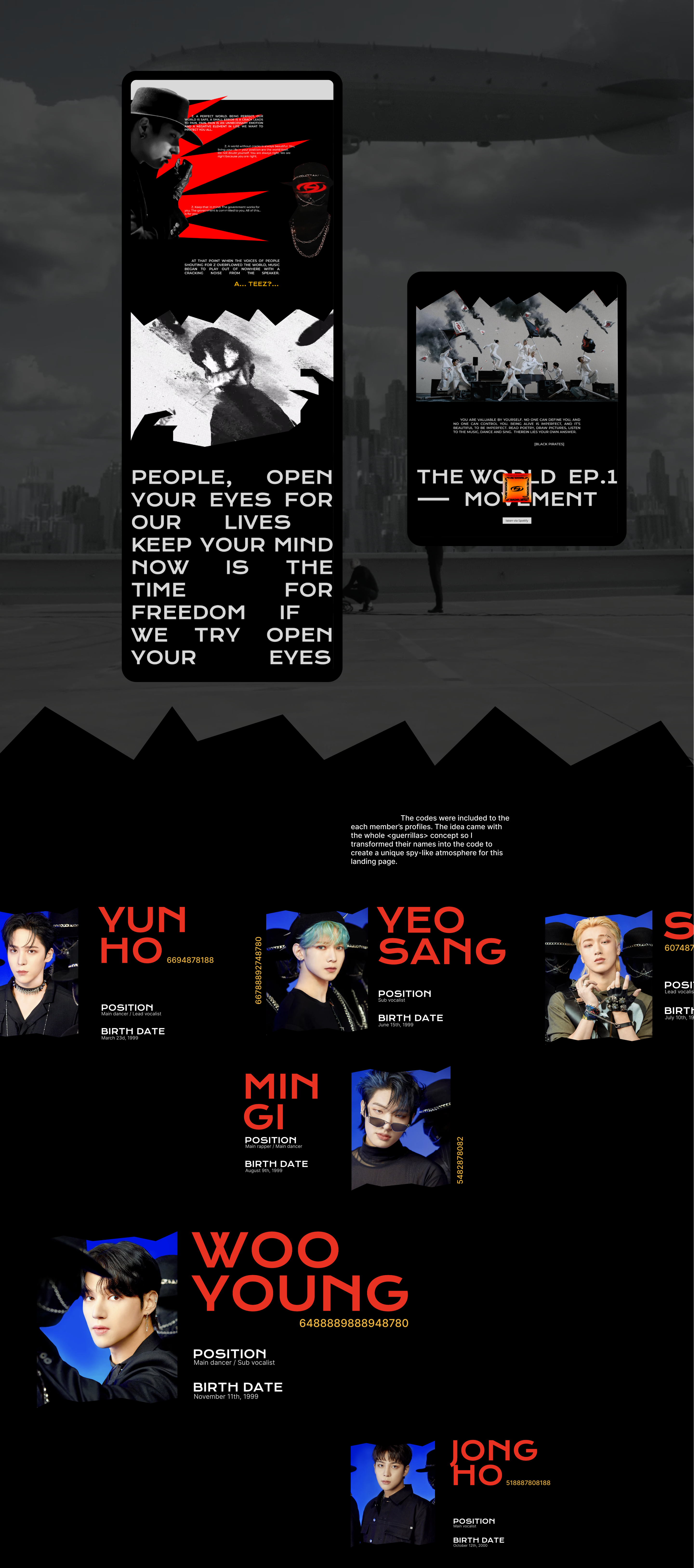 ATEEZ <Guerrilla> website project — Изображение №3 — Интерфейсы, Графика на Dprofile