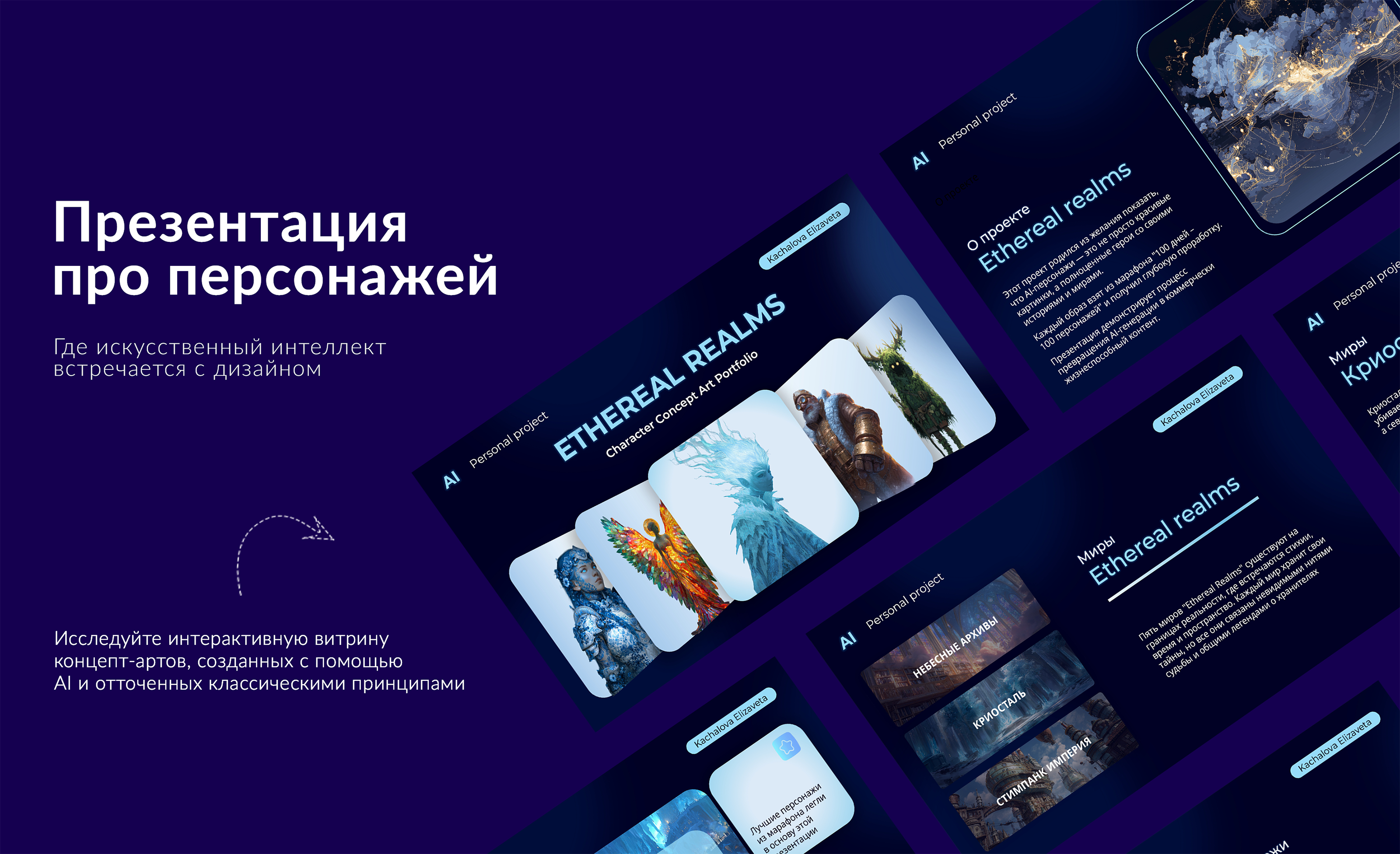 Ethereal Realms: AI Character Concept Art — Изображение №1 — Иллюстрация, Графика на Dprofile