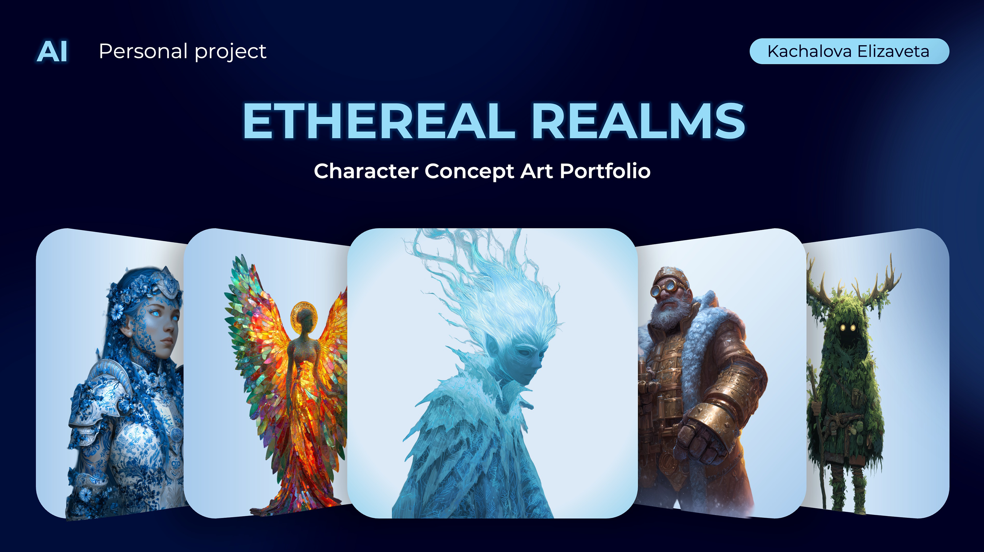 Ethereal Realms: AI Character Concept Art — Изображение №2 — Иллюстрация, Графика на Dprofile