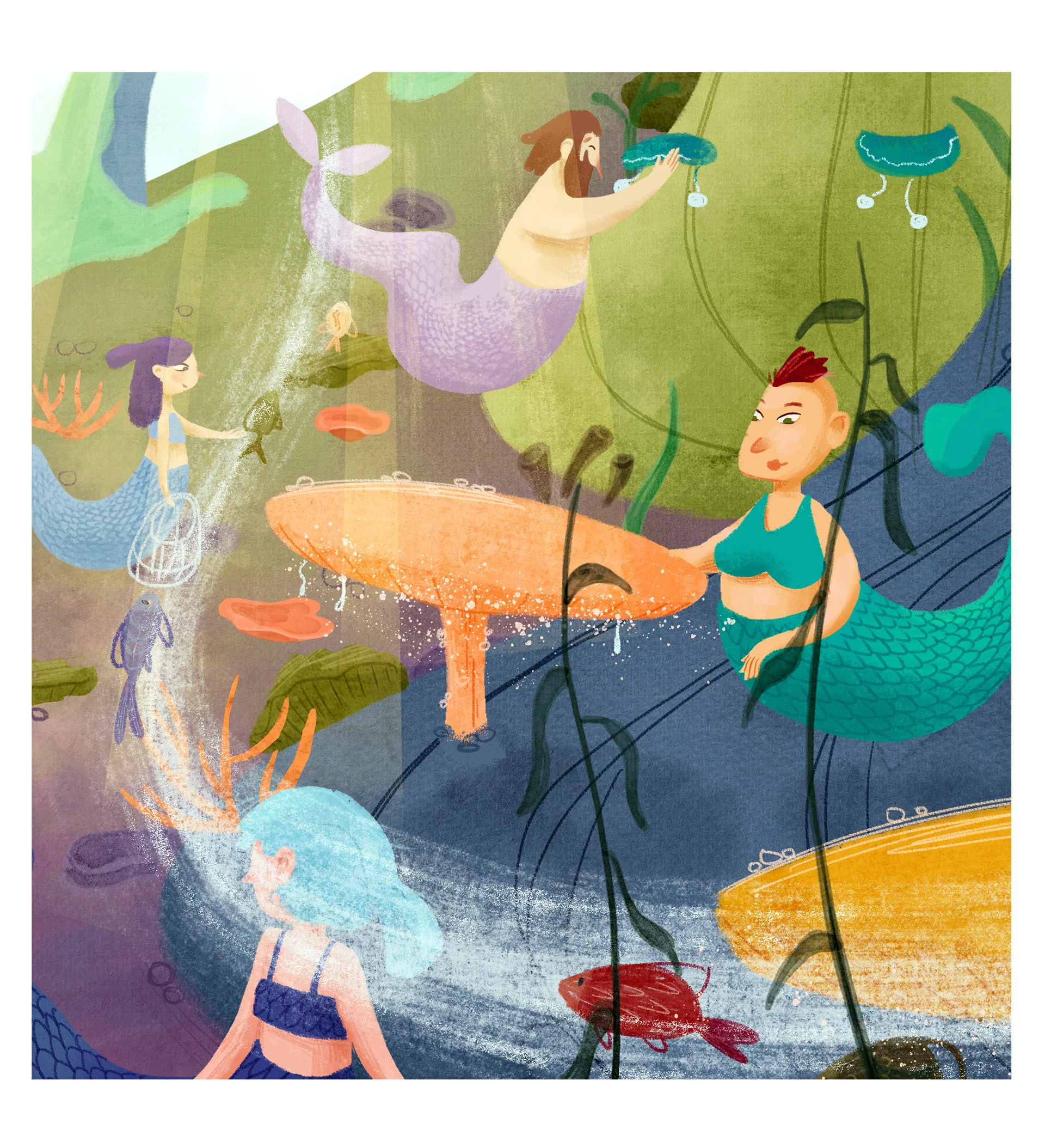 Книжная иллюстрация/ На ферме у русалок — Изображение №3 — Брендинг, Иллюстрация на Dprofile