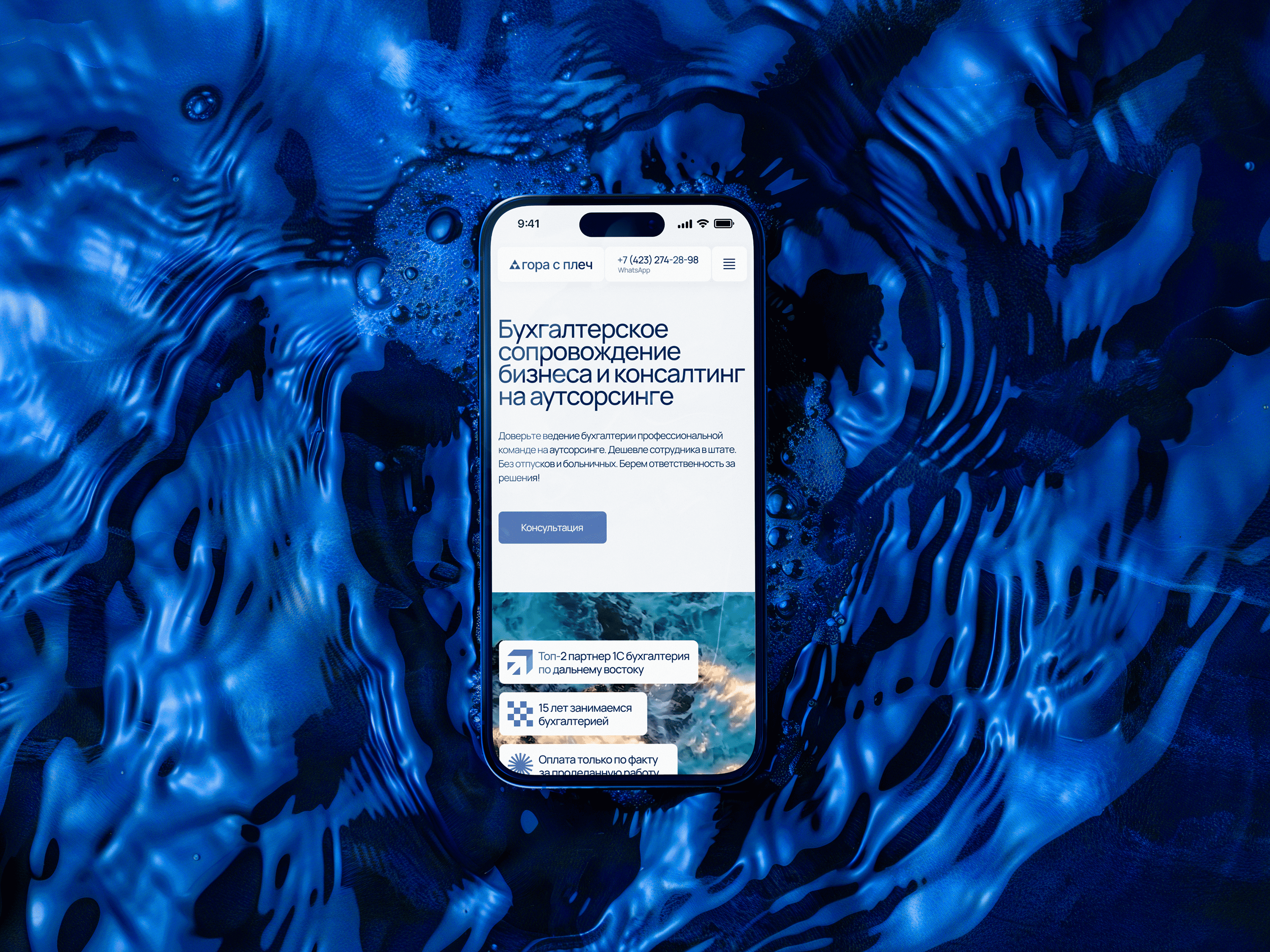 Landing Гора с плеч Бухгалтерское сопровождение — Изображение №2 — Интерфейсы на Dprofile