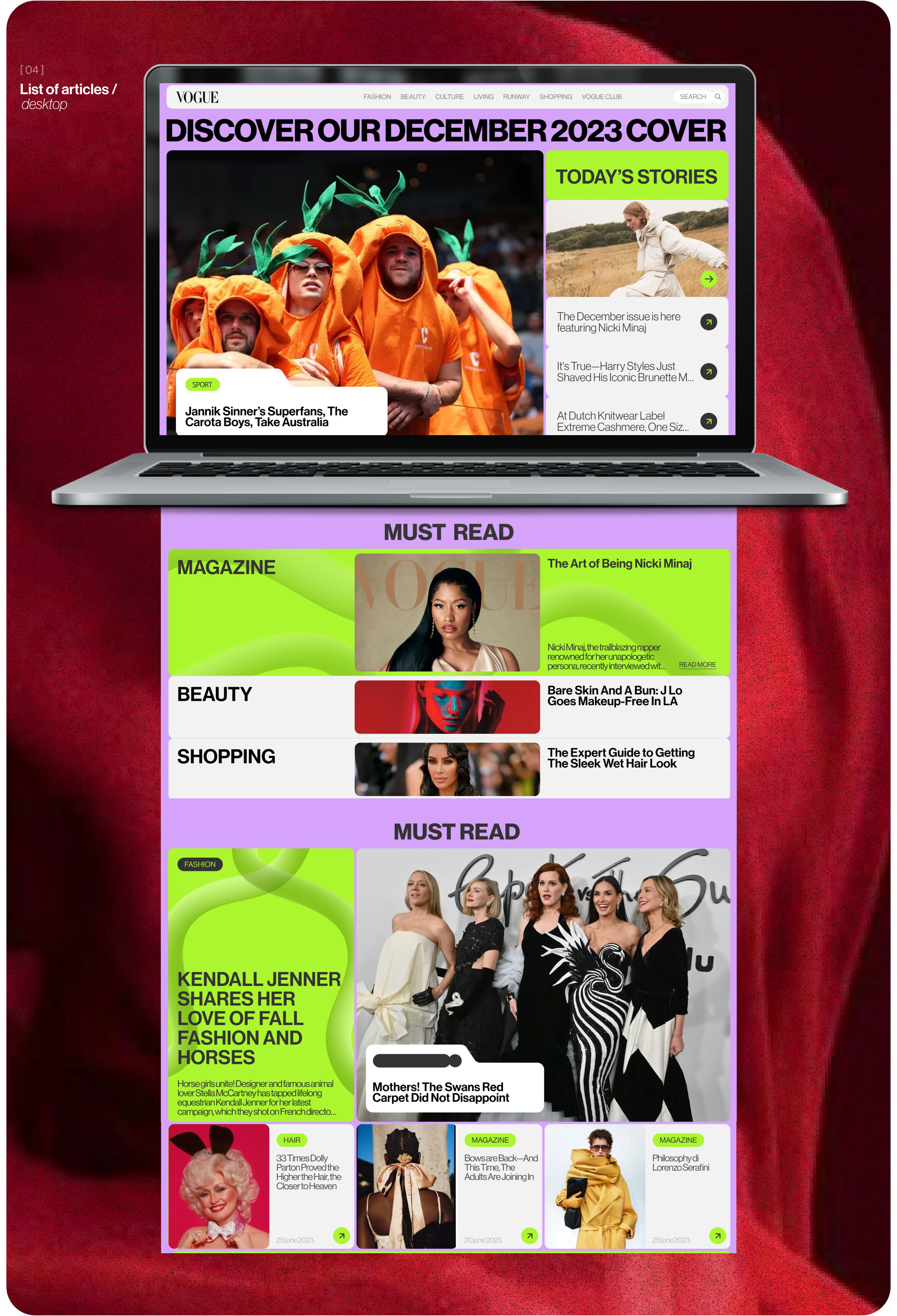 Vogue News Website Redesign | UX / UI — Изображение №3 — Интерфейсы, Иллюстрация на Dprofile