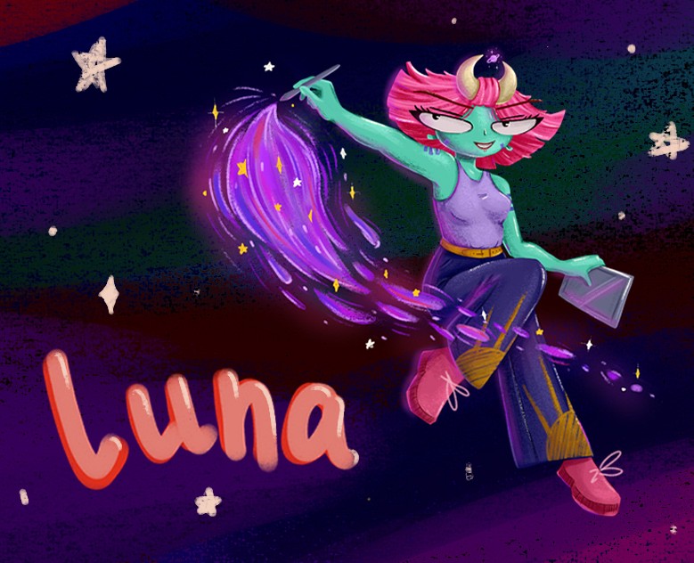 Бренд персонаж Луна для студии рисования на Dprofile