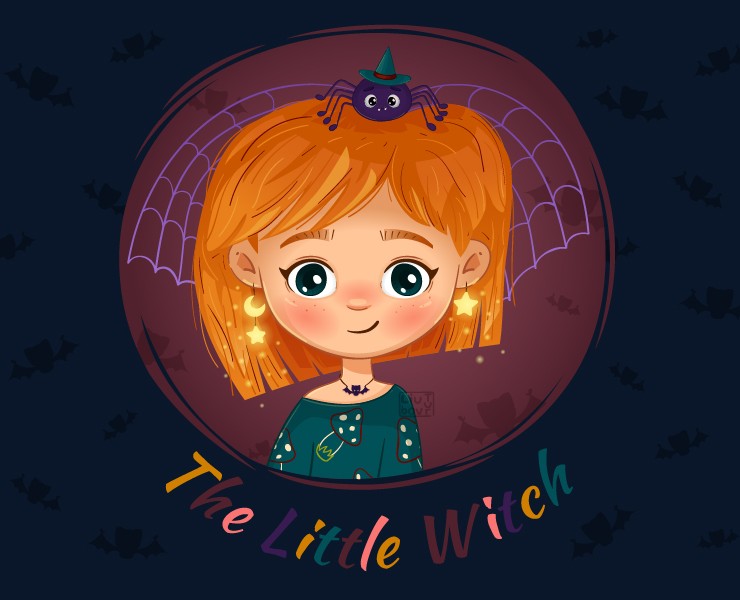 The Little Witch. Halloween illustration — Иллюстрация на Dprofile