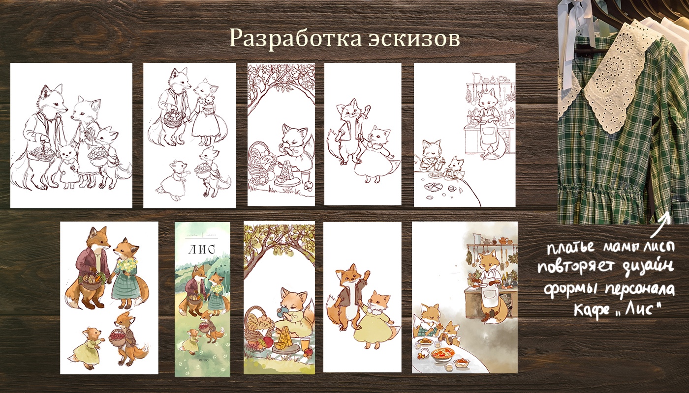 Иллюстрации для меню кафе "Лис" — Изображение №3 — Брендинг, Иллюстрация, Графика на Dprofile