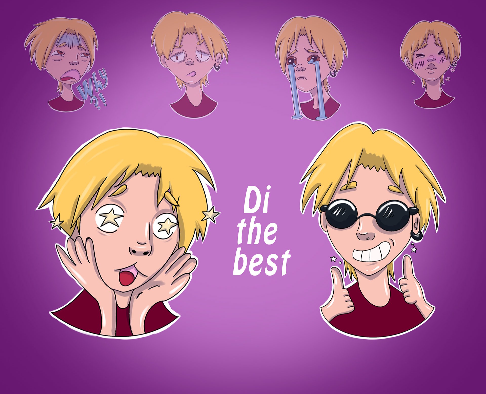 Аниме стикеры для телеграмма "Di the best" на Dprofile