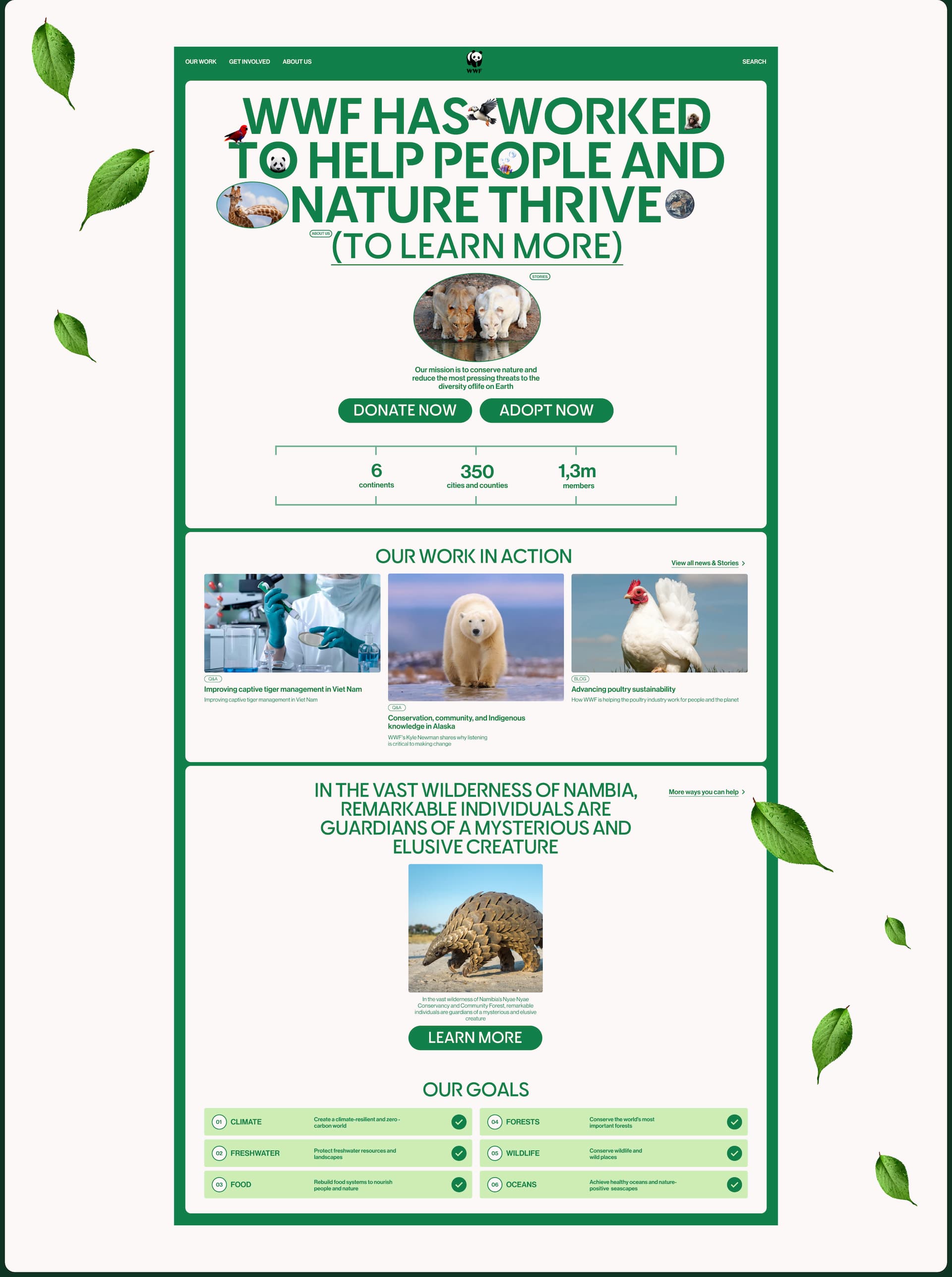 landing page World Wildlife Fund — Изображение №3 — Интерфейсы на Dprofile