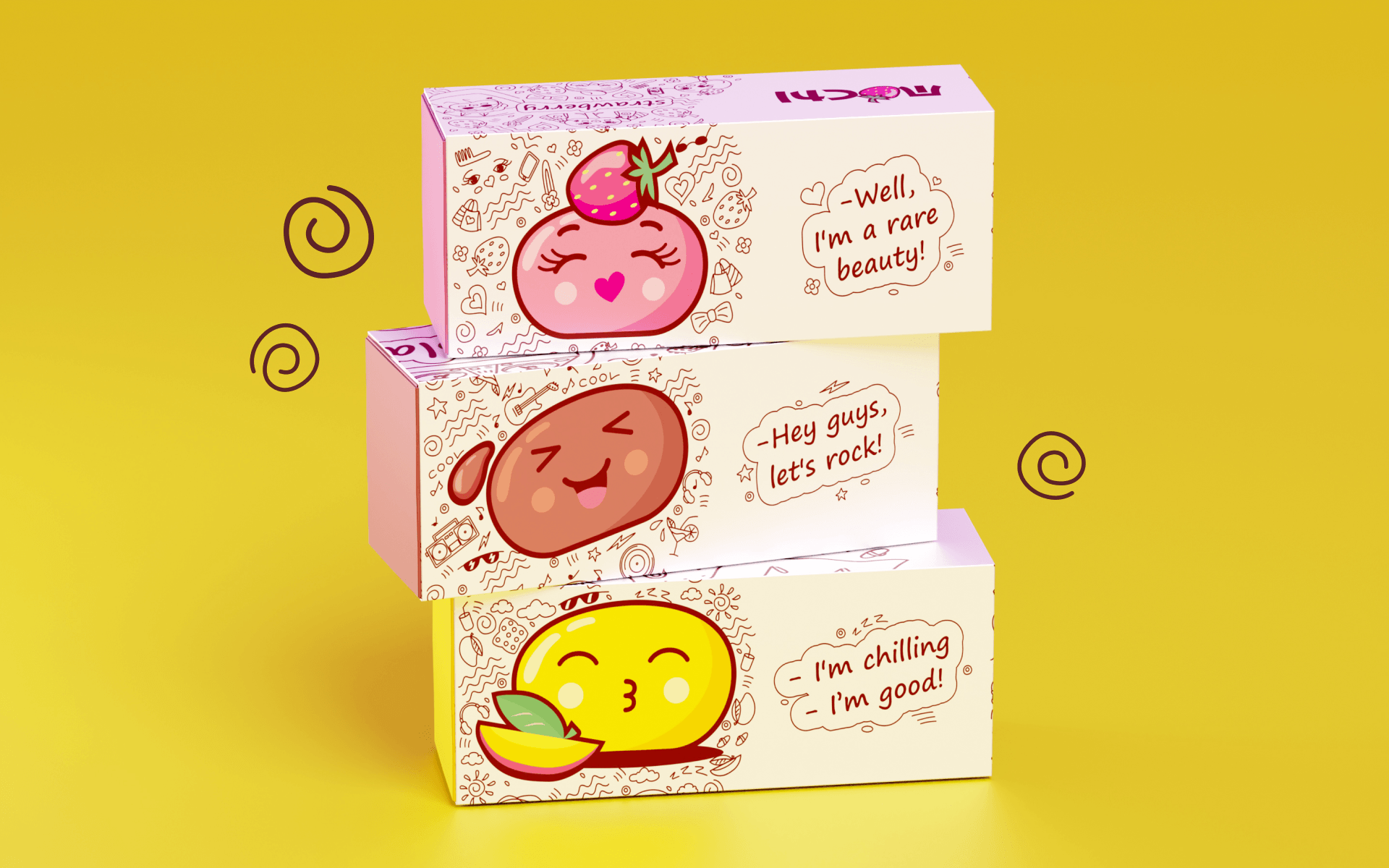 Mochi dessert packaging design - Дизайн упаковки моти — Изображение №2 — Брендинг, Иллюстрация на Dprofile
