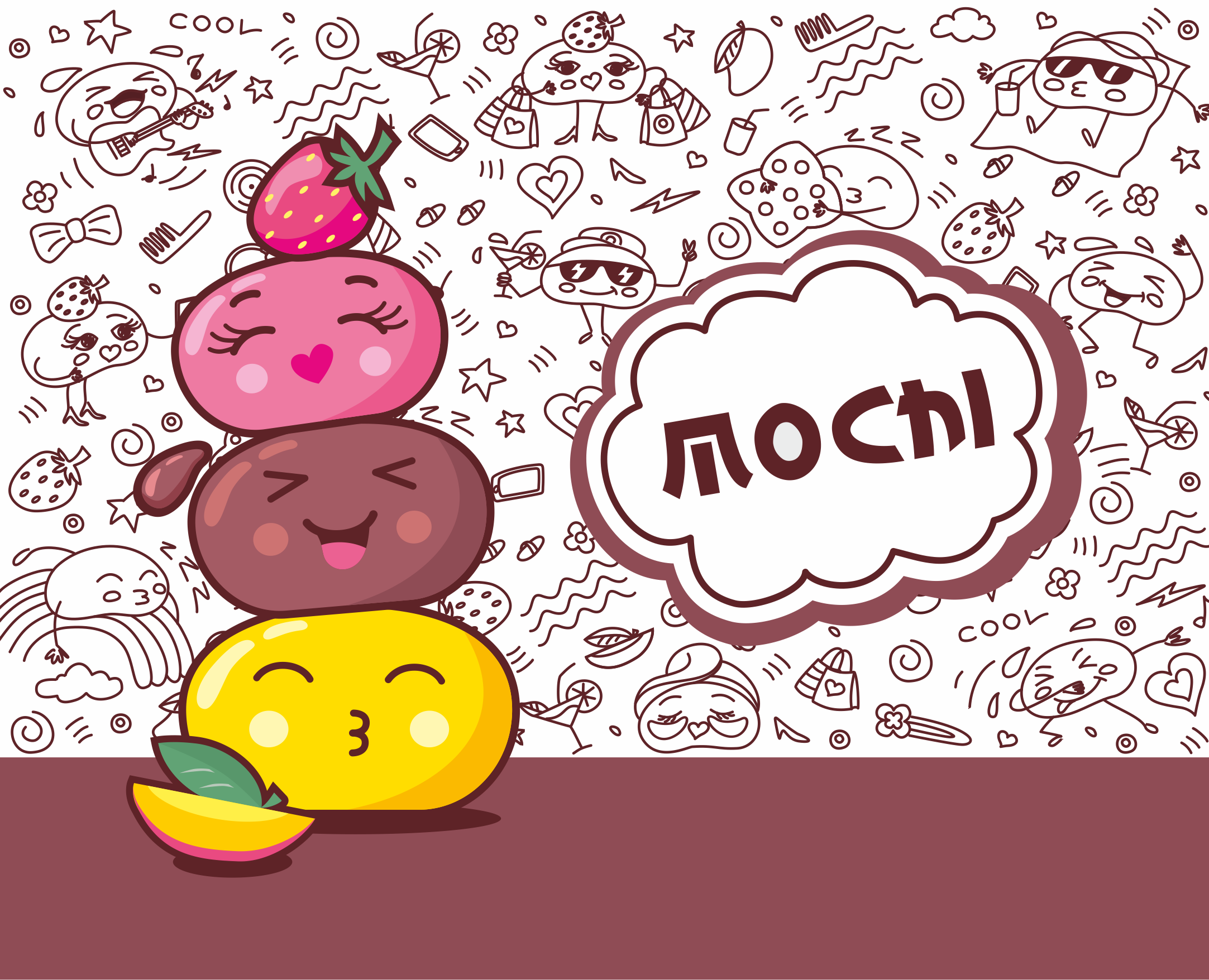Mochi dessert packaging design - Дизайн упаковки моти на Dprofile