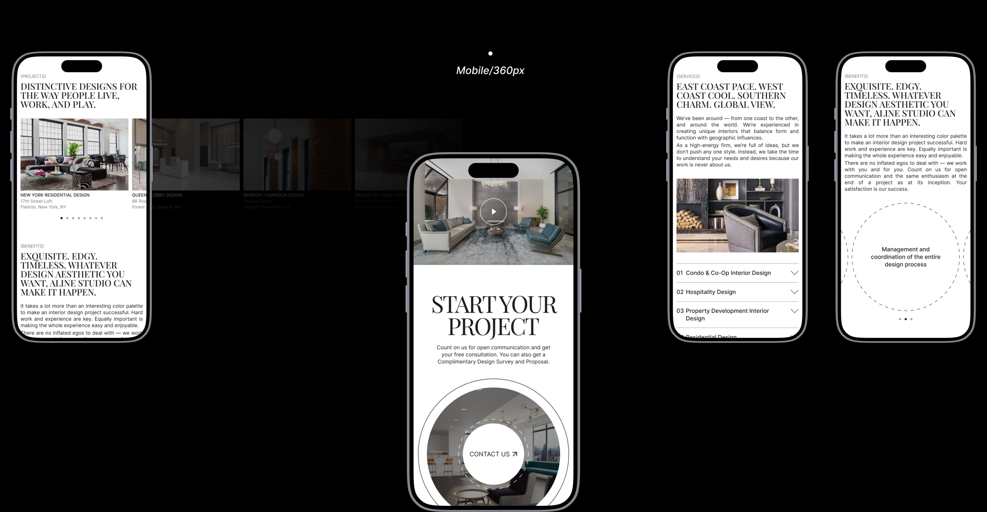 ALine Studio | Landing page redesign — Изображение №4 — Интерфейсы, Анимация на Dprofile