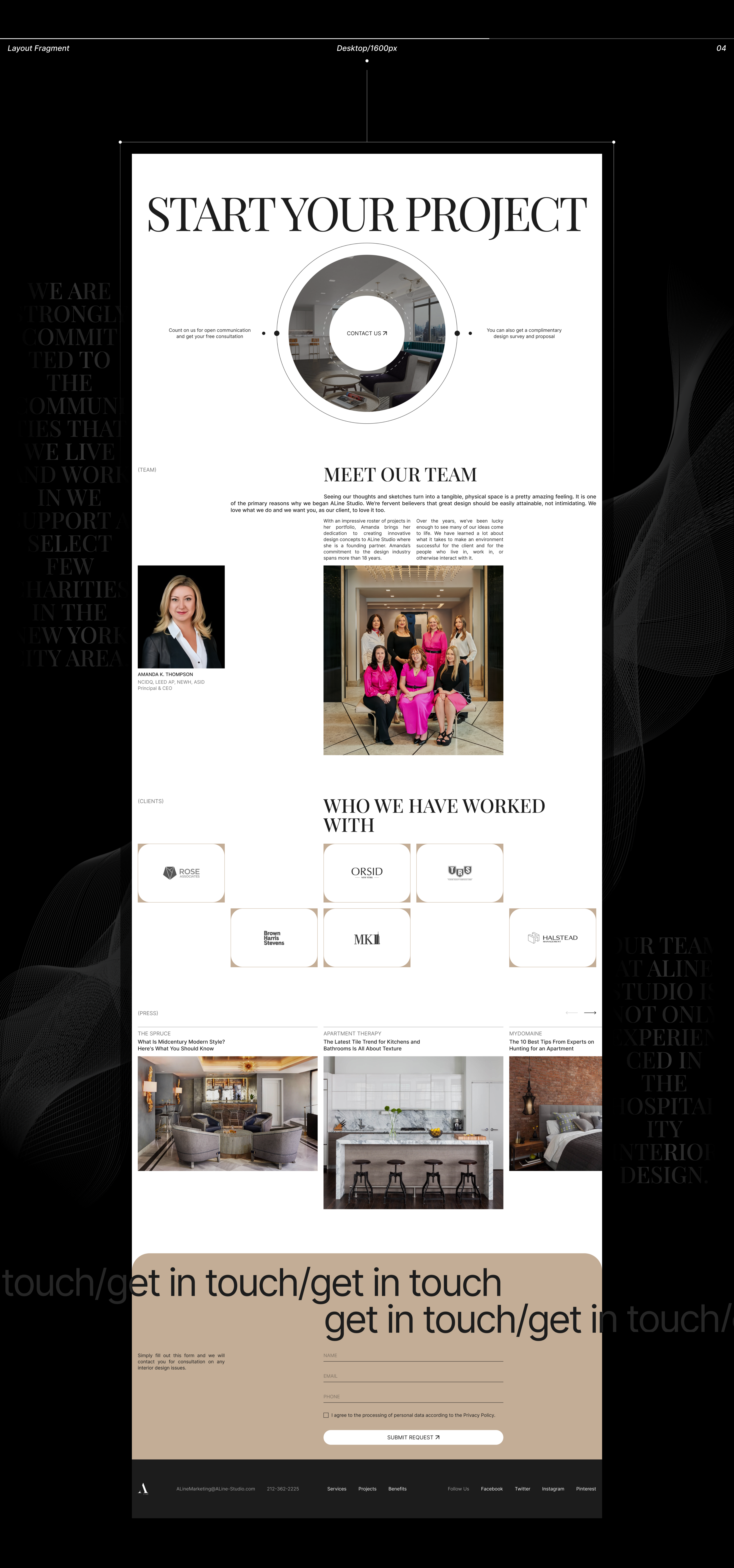 ALine Studio | Landing page redesign — Изображение №7 — Интерфейсы, Анимация на Dprofile