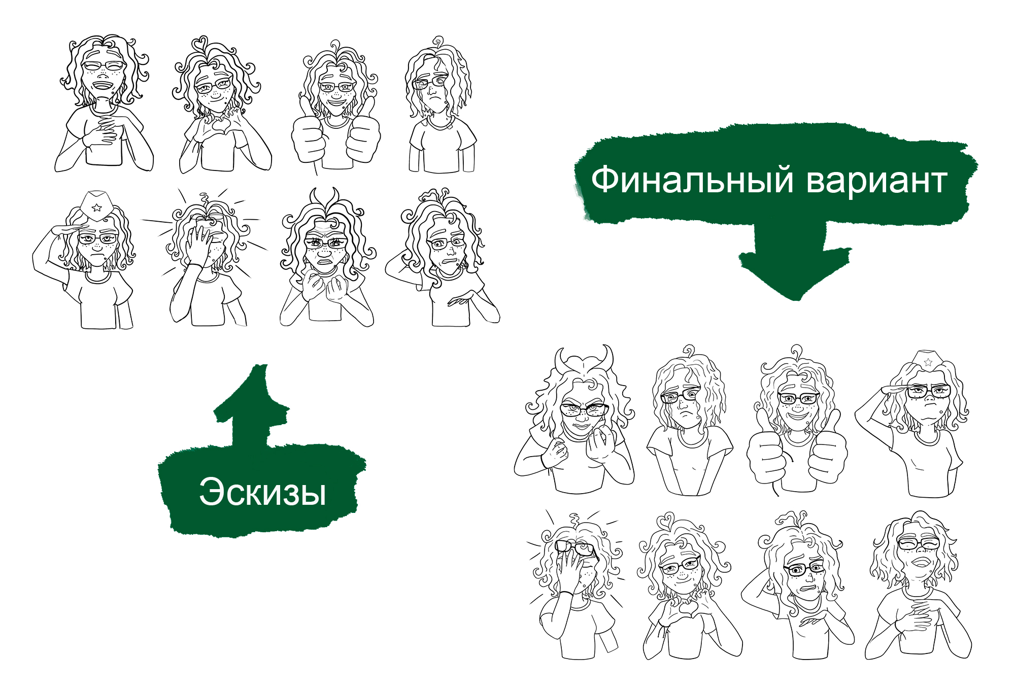 Портретный стикерпак — Изображение №3 — Брендинг, Иллюстрация на Dprofile