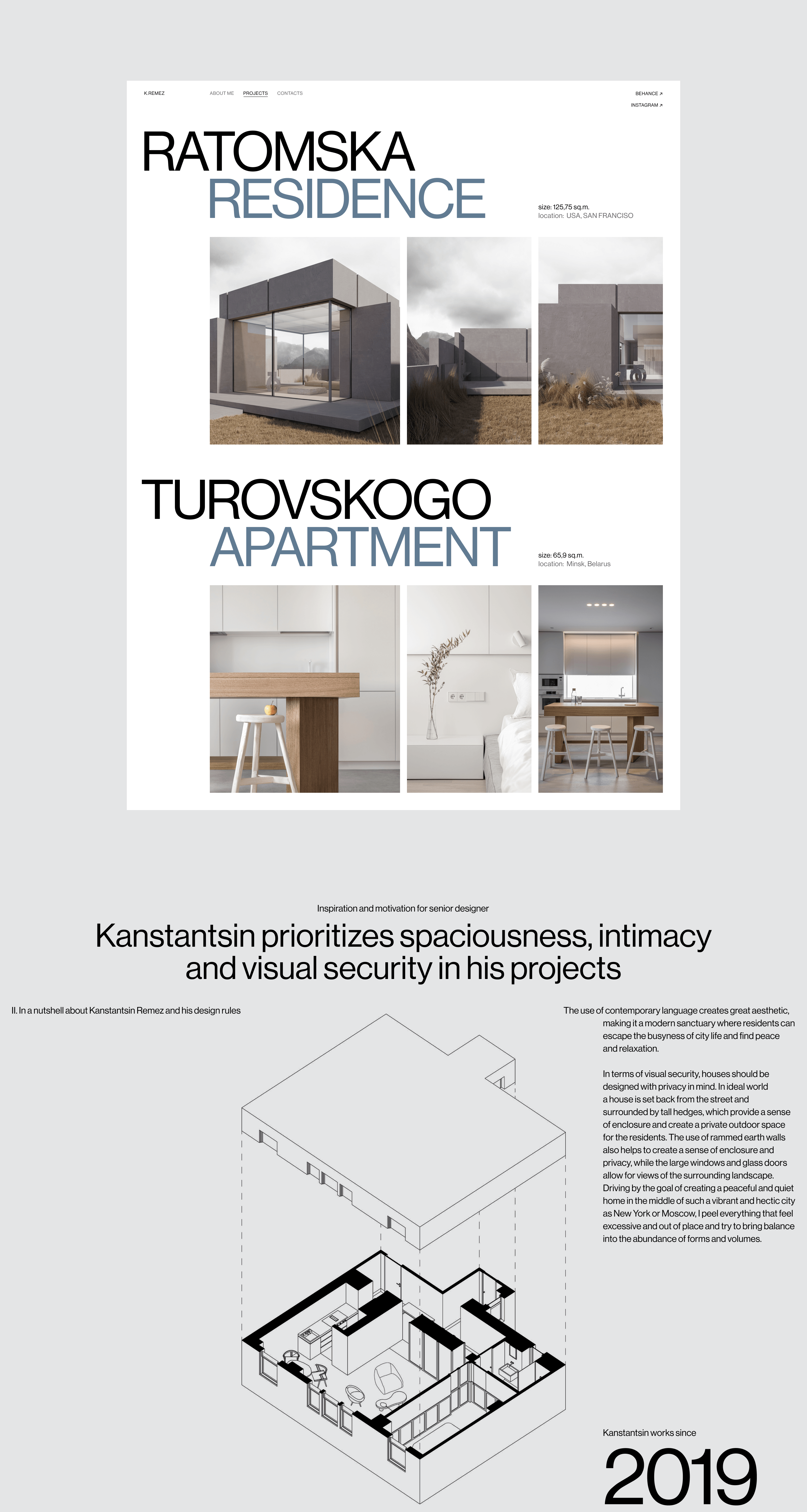 Architect Website | For K.Remez — Изображение №5 — Интерфейсы на Dprofile