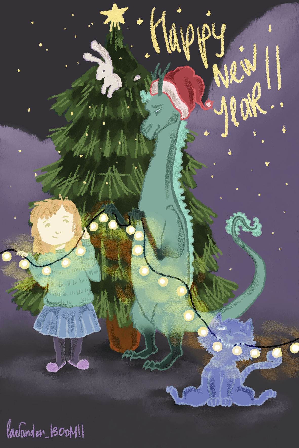 Новогодние открытки 2024 — Изображение №2 — Иллюстрация на Dprofile