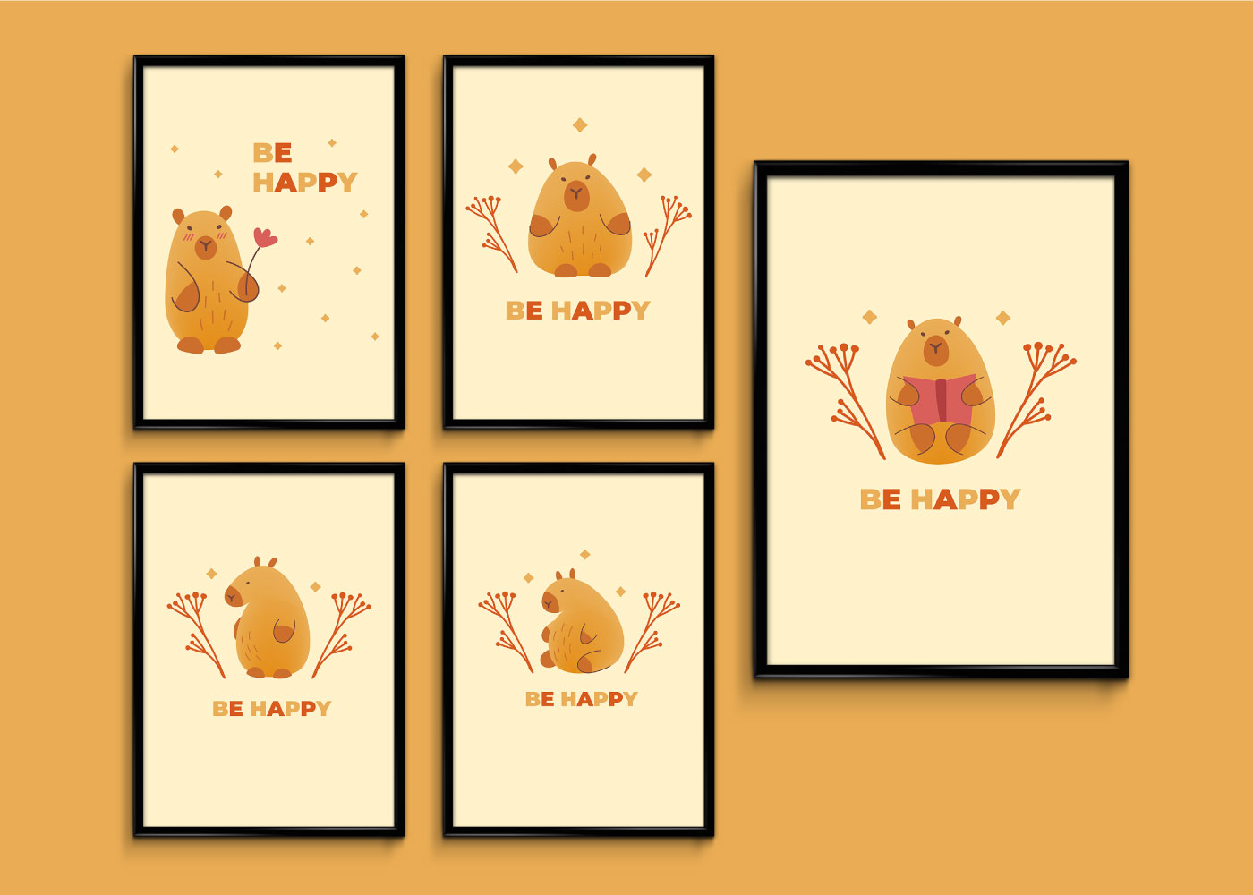 Cute capybaras clipart — Изображение №11 — Иллюстрация, Графика на Dprofile