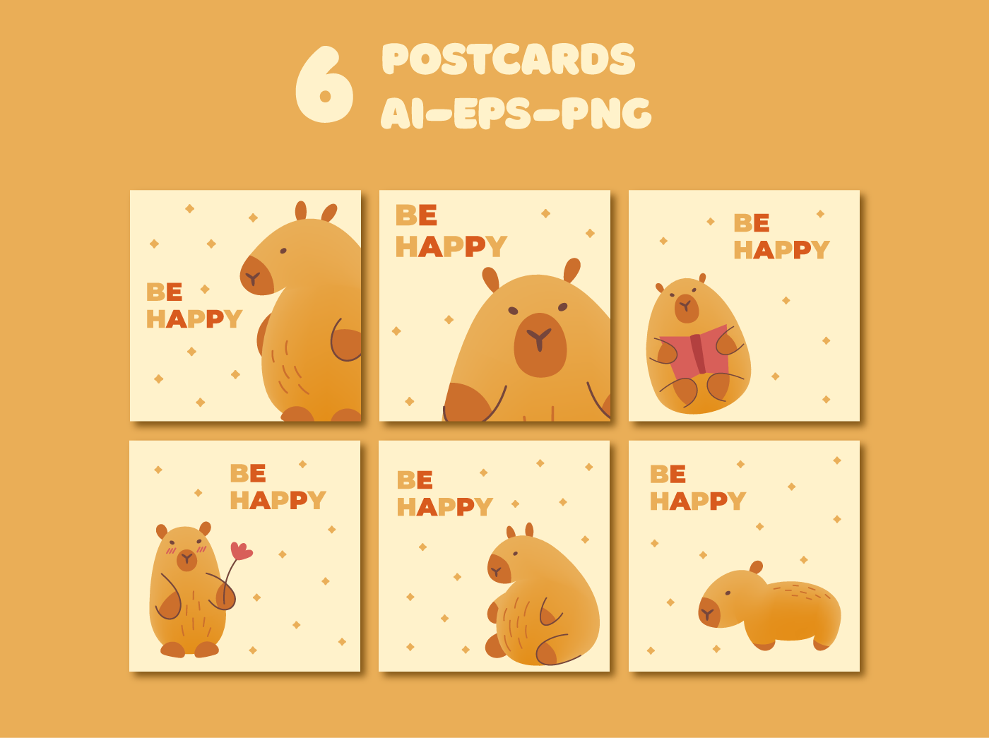 Cute capybaras clipart — Изображение №7 — Иллюстрация, Графика на Dprofile