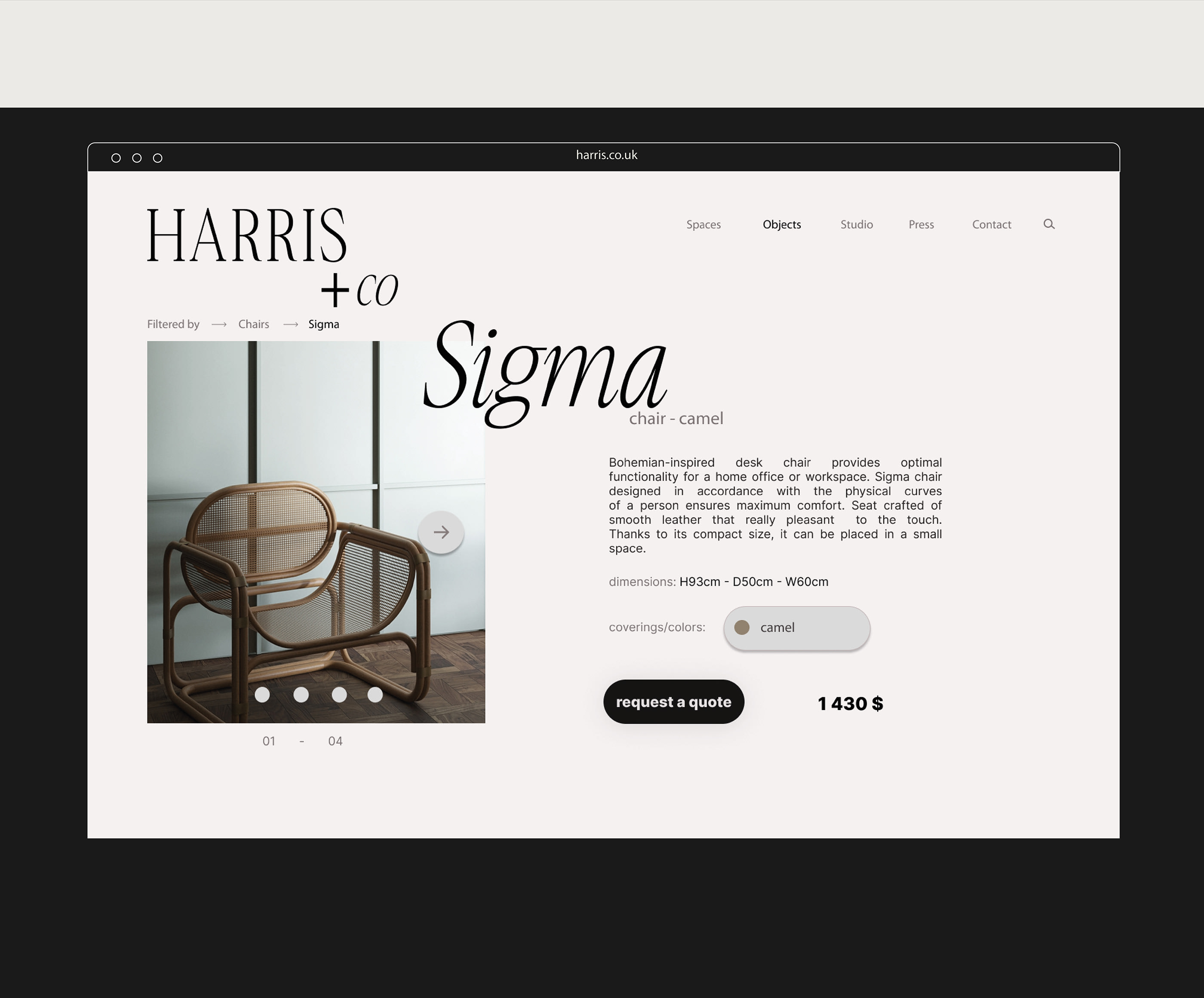 Harris+co / Дизайн-студия мебели — Изображение №3 — Брендинг, Графика на Dprofile