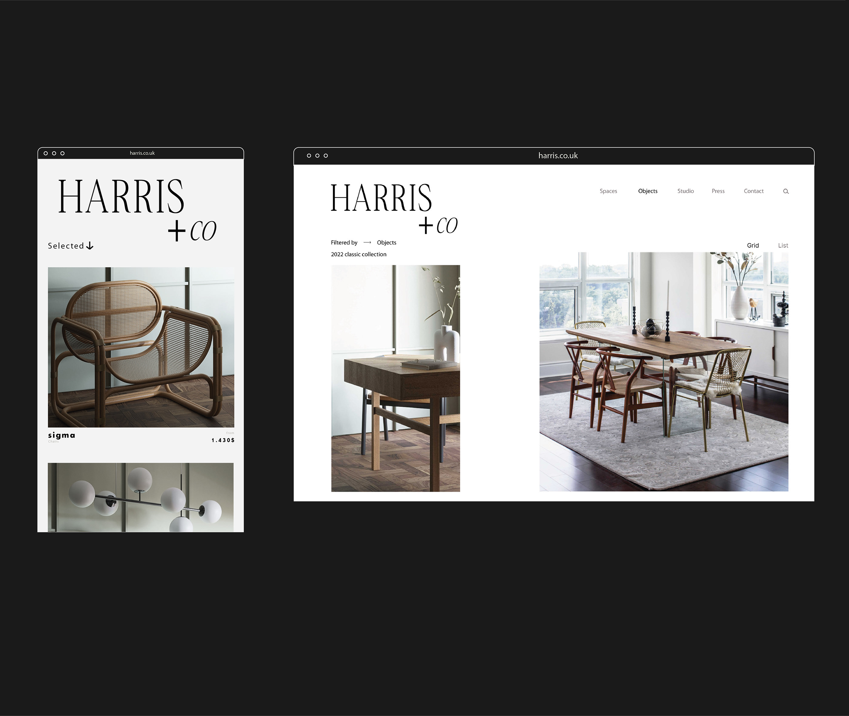 Harris+co / Дизайн-студия мебели — Изображение №2 — Брендинг, Графика на Dprofile
