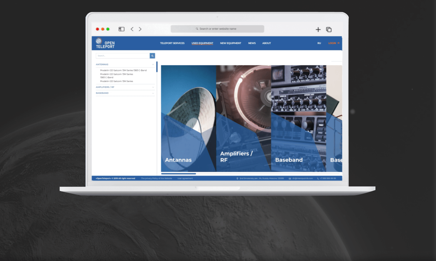 Open Teleport // Website for satellite equipment market — Изображение №7 — Интерфейсы на Dprofile