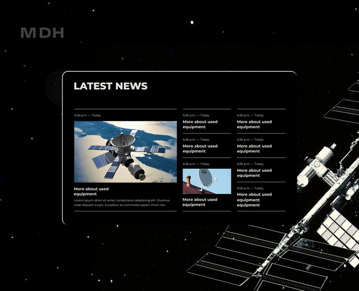 Open Teleport // Website for satellite equipment market — Интерфейсы на Dprofile