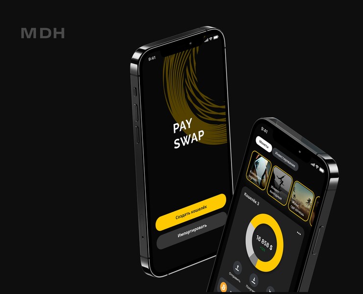 PaySwap // Crypto wallet mobile app by MDH — Интерфейсы на Dprofile