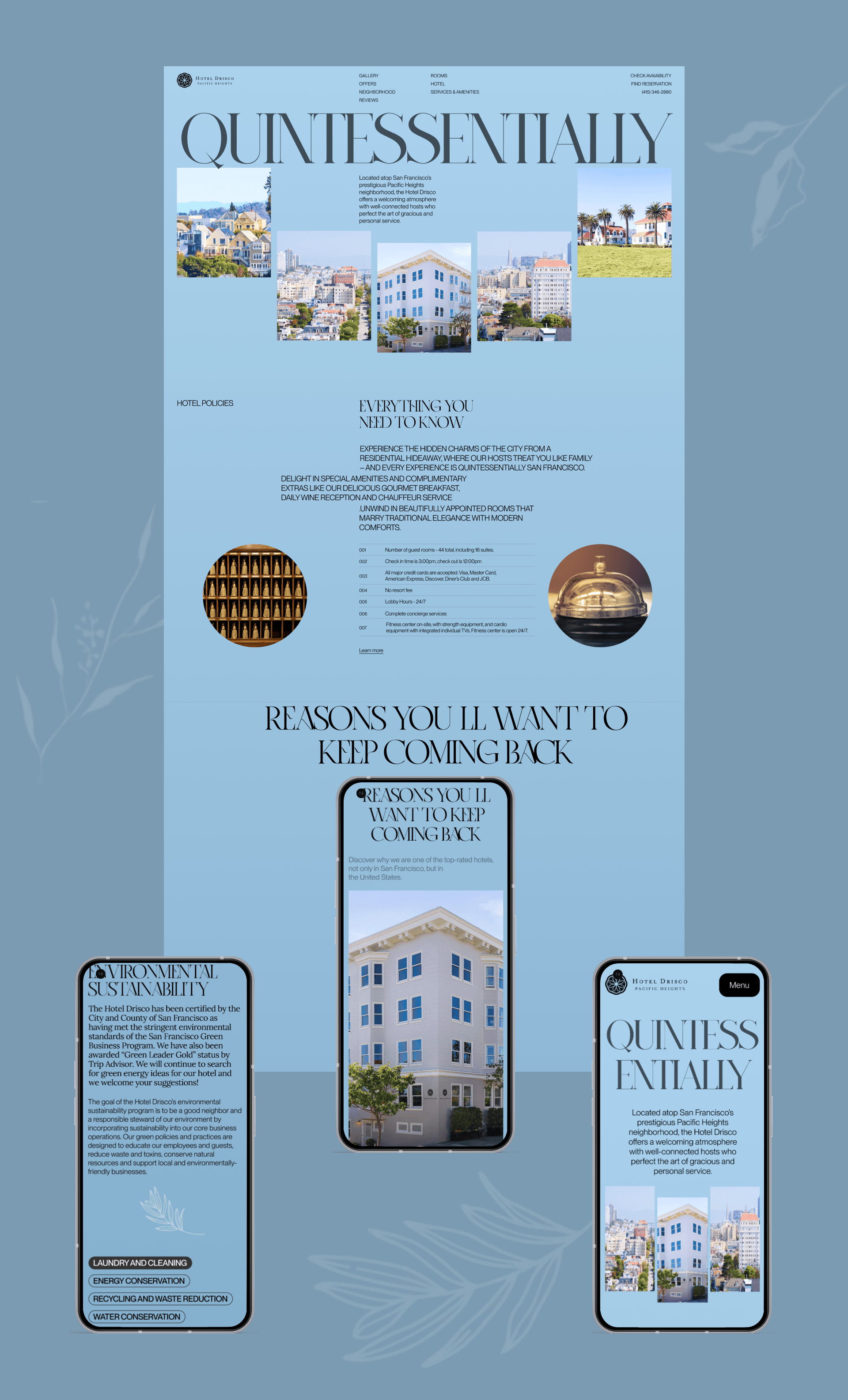 Hotel Drisco | Corporate website redesign — Изображение №11 — Интерфейсы, Брендинг на Dprofile