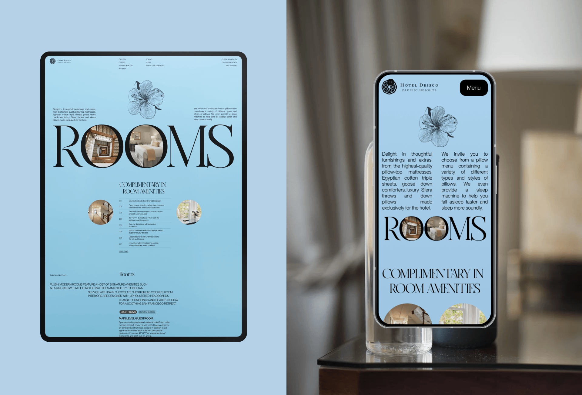 Hotel Drisco | Corporate website redesign — Изображение №9 — Интерфейсы, Брендинг на Dprofile