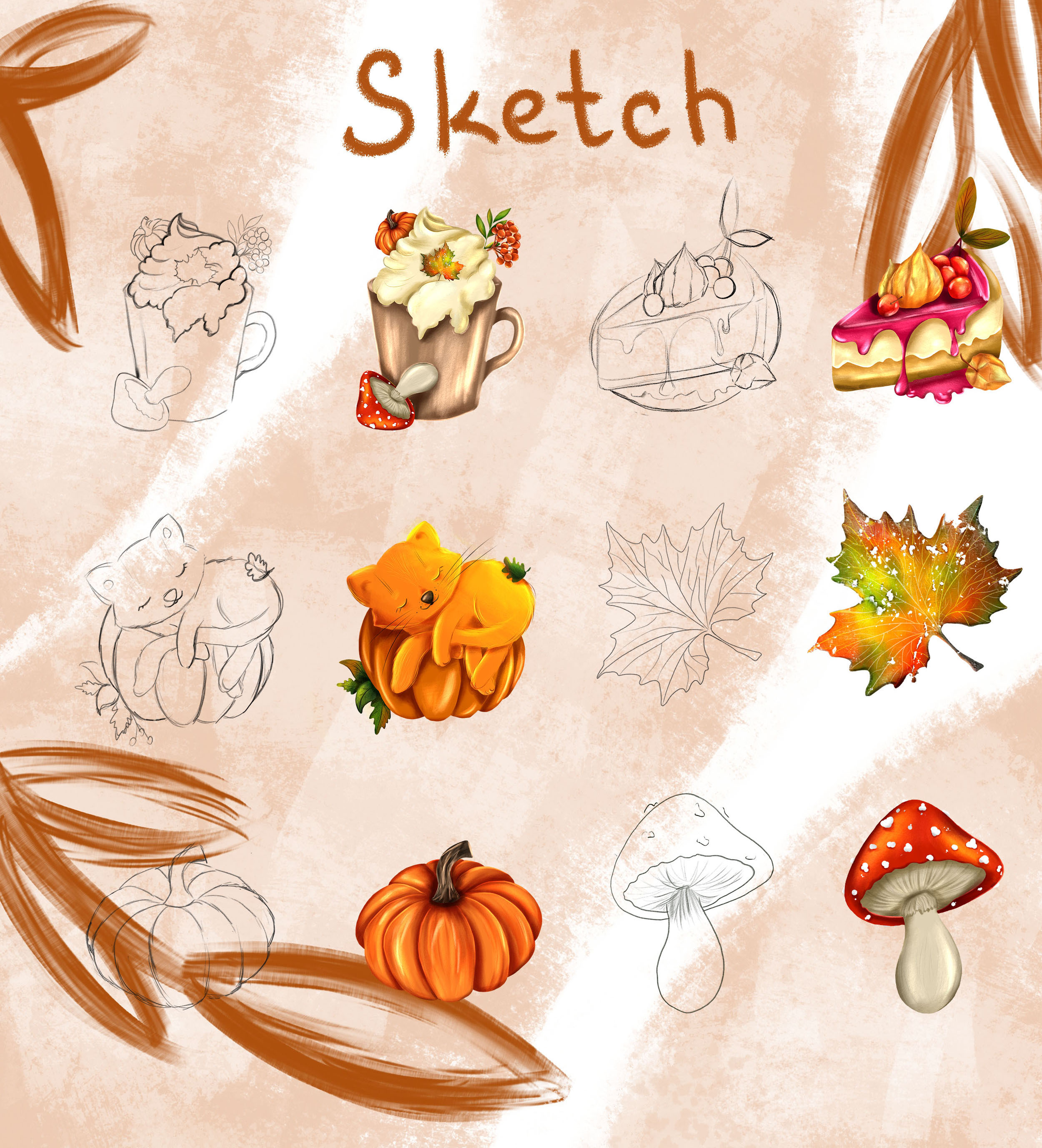 Autumn Sticker Pack — Изображение №2 — Иллюстрация, Графика на Dprofile