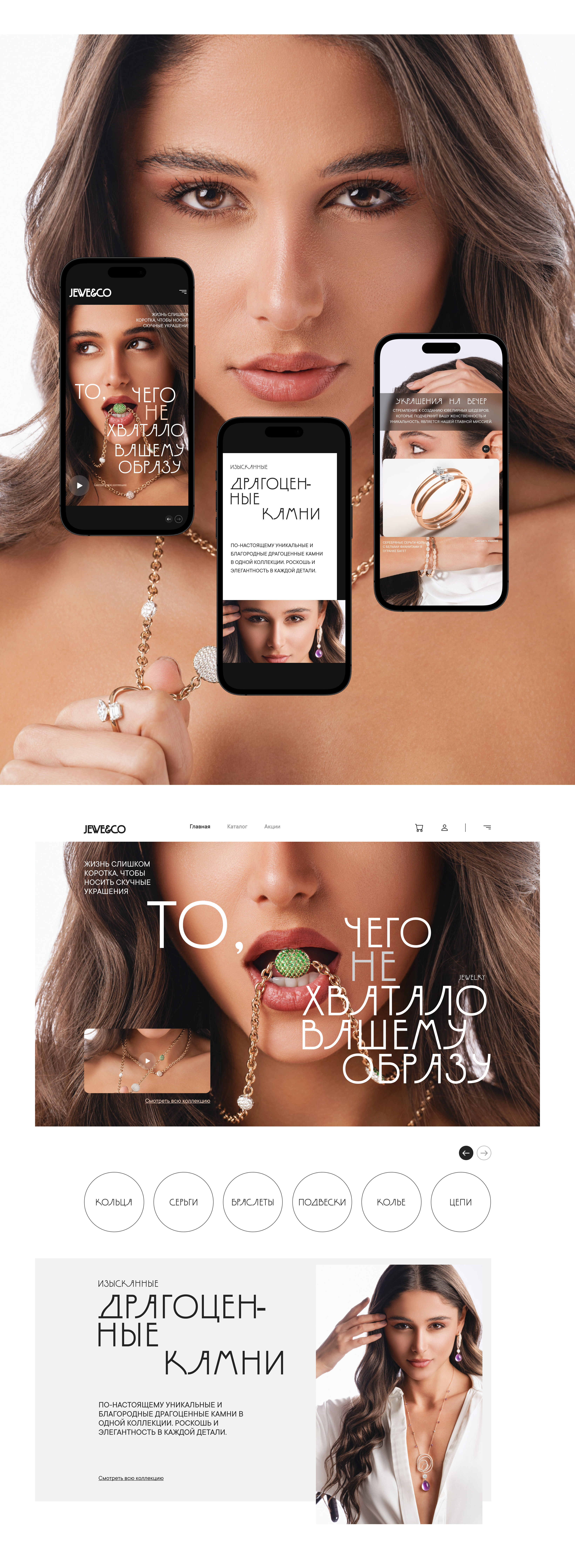 Дизайн сайта для ювелирного бренда. Украшения — Изображение №5 — Брендинг, Графика на Dprofile