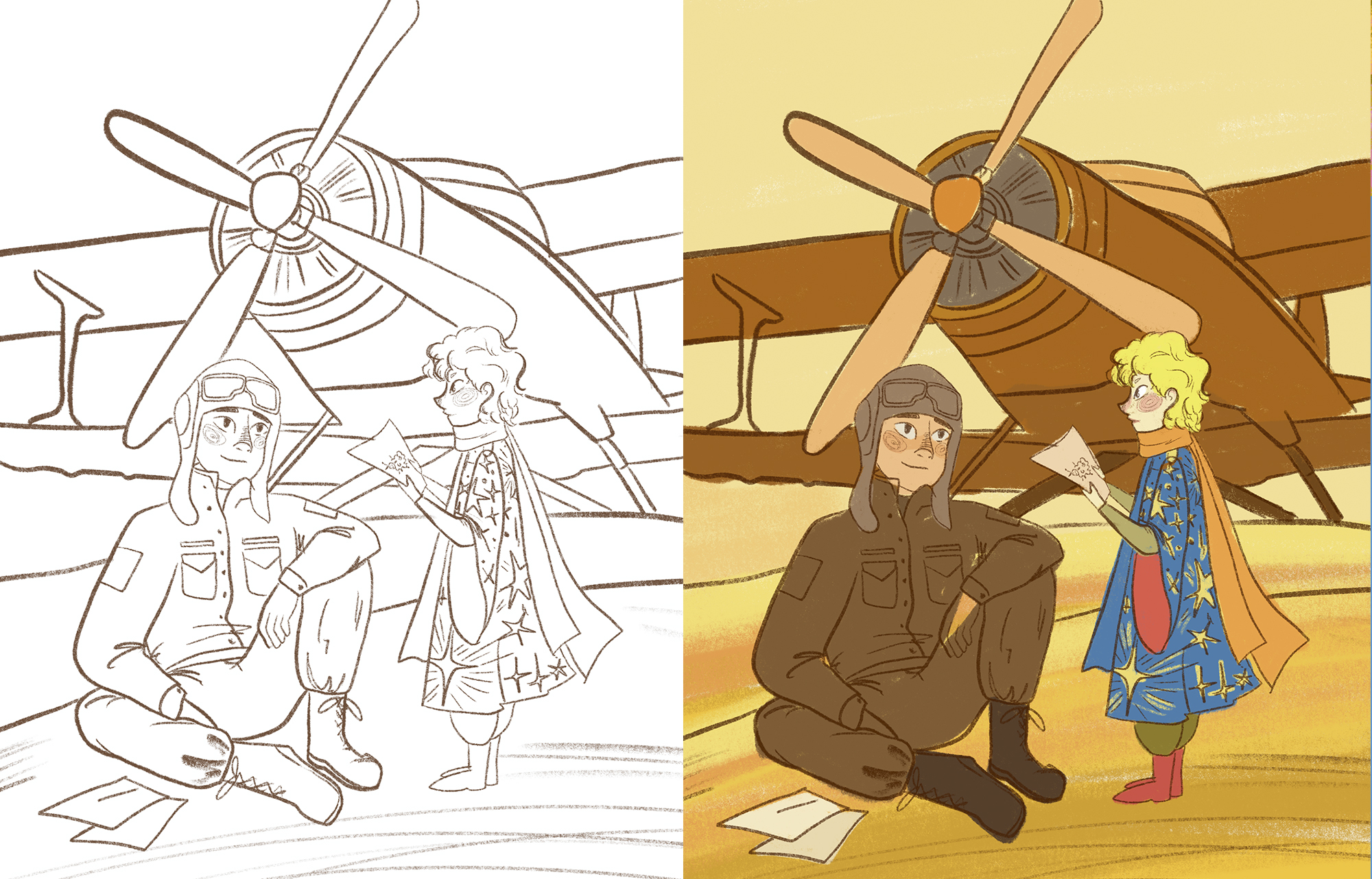 Иллюстрации и обложка для детской книги "Маленький принц" — Изображение №10 — Иллюстрация, Графика на Dprofile