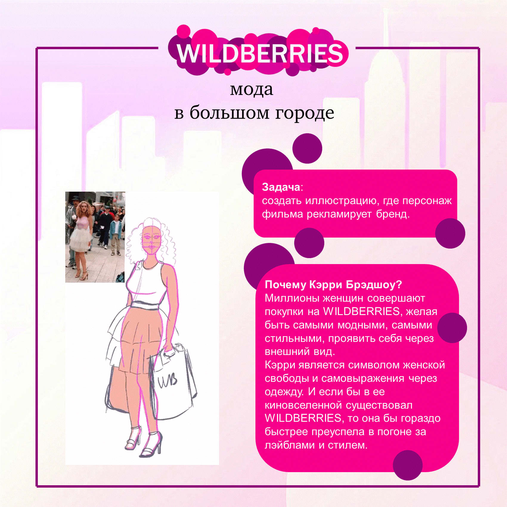 WILDBERRIES  мода в большом городе — Изображение №2 — Брендинг, Иллюстрация на Dprofile