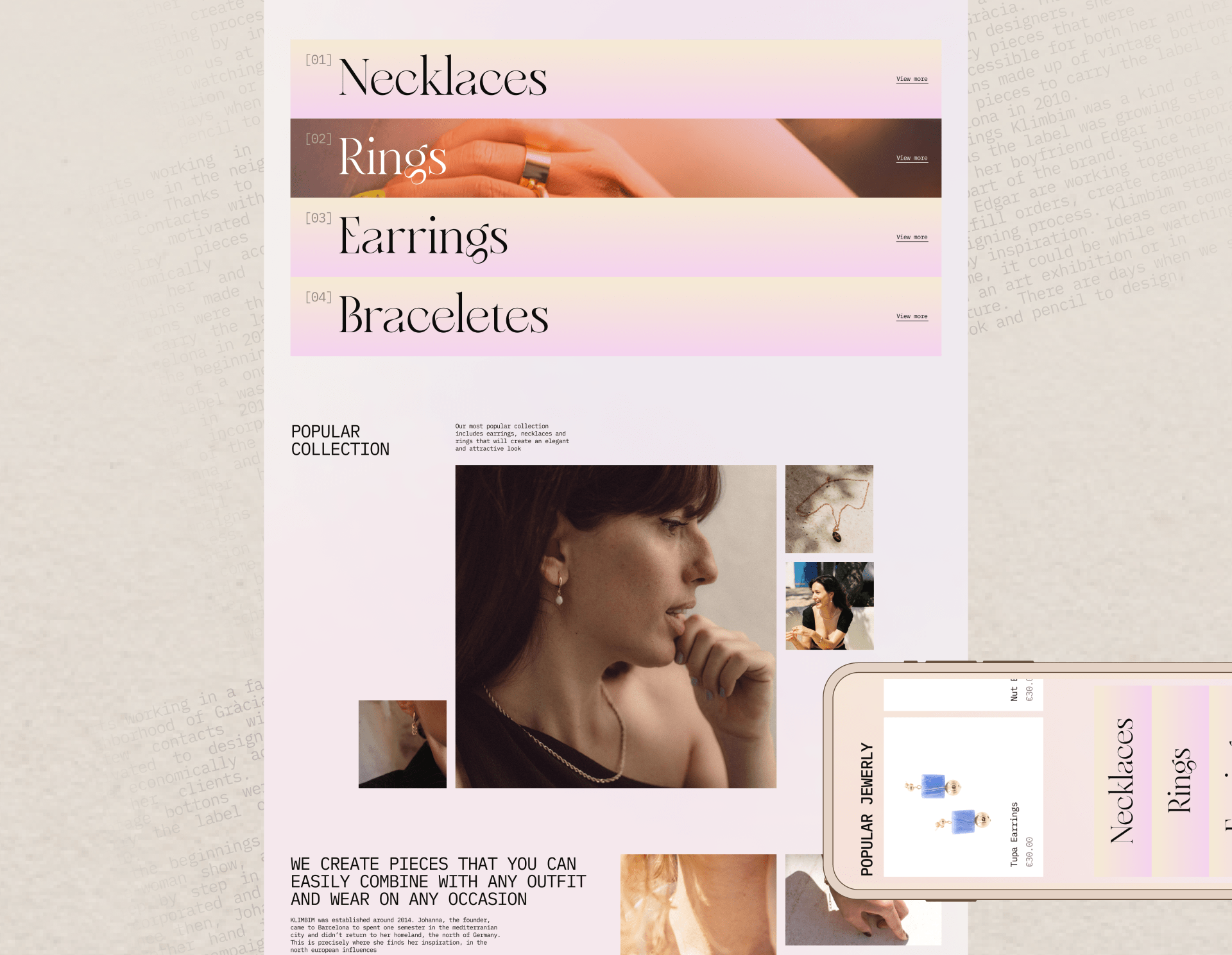Klimbim онлайн магазин украшений | E-commerce — Изображение №4 — Интерфейсы, Брендинг на Dprofile