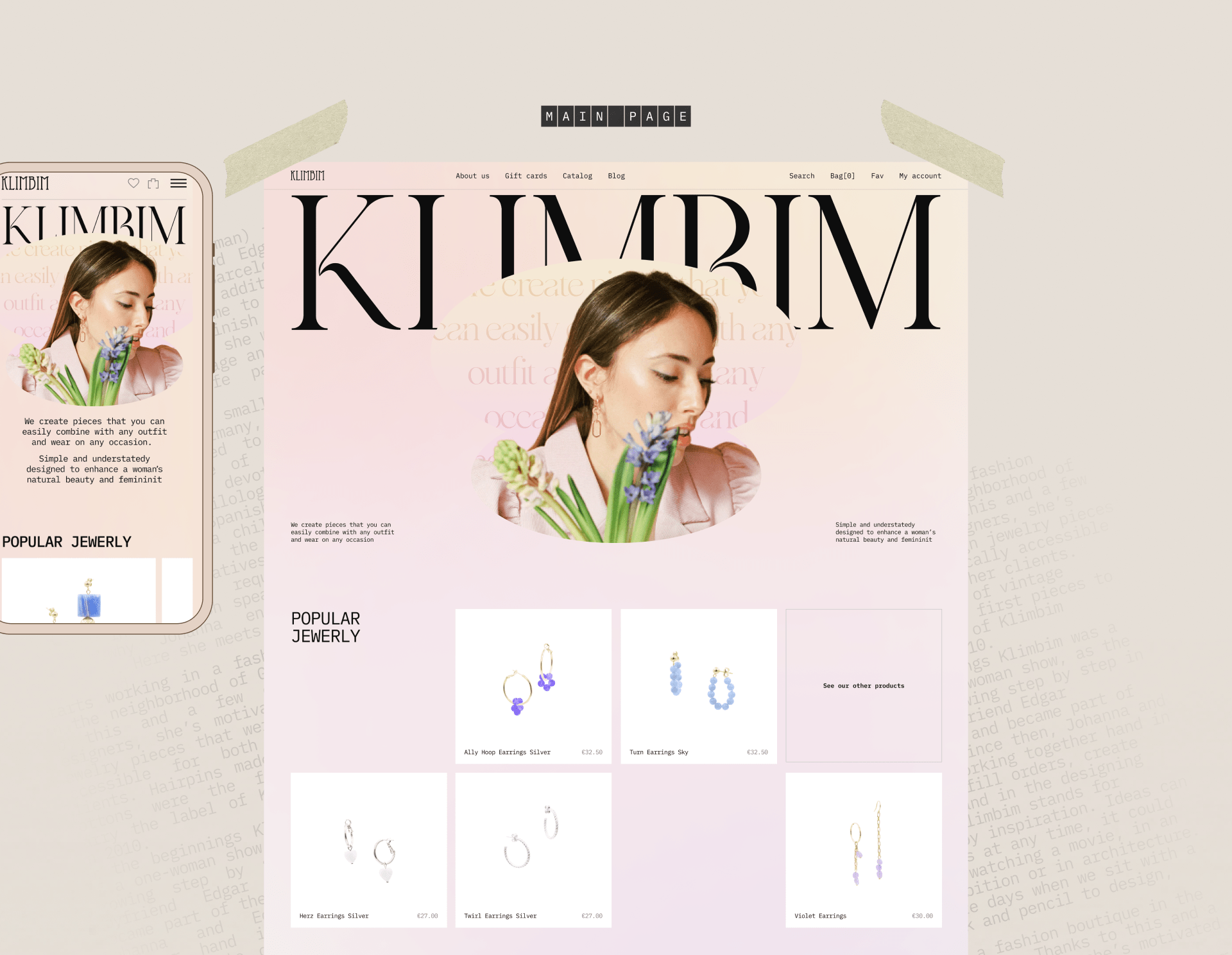 Klimbim онлайн магазин украшений | E-commerce — Изображение №3 — Интерфейсы, Брендинг на Dprofile