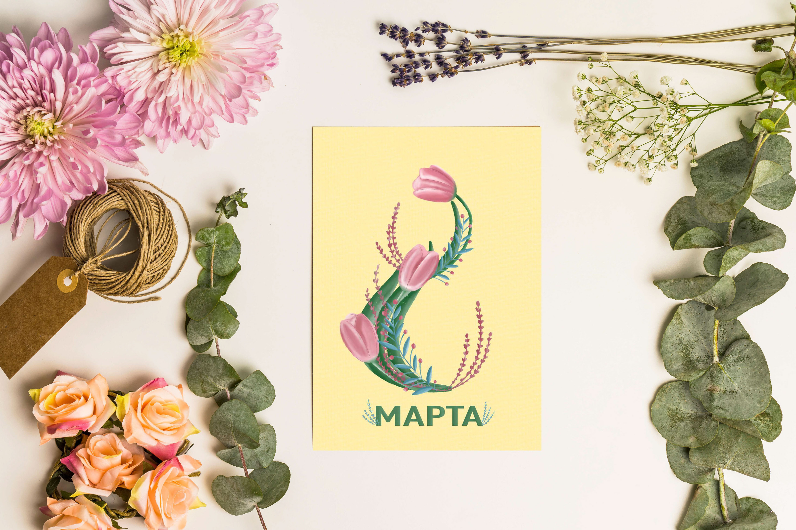 Серия цветочных открыток к 8 марта — Изображение №3 — Иллюстрация, Графика на Dprofile