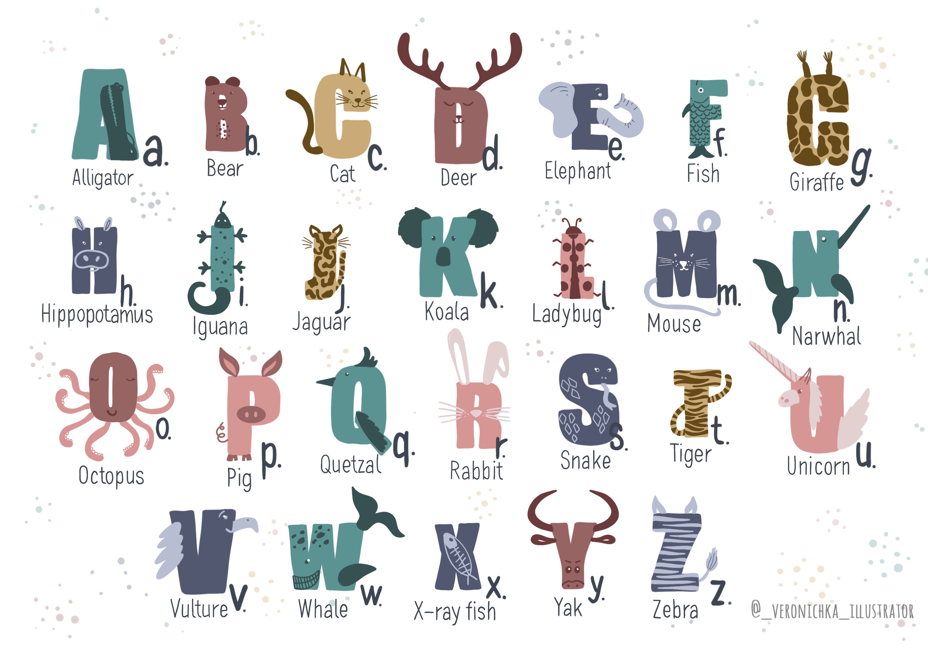 Детский алфавит с животными Alphabet — Изображение №4 — Иллюстрация, Графика на Dprofile