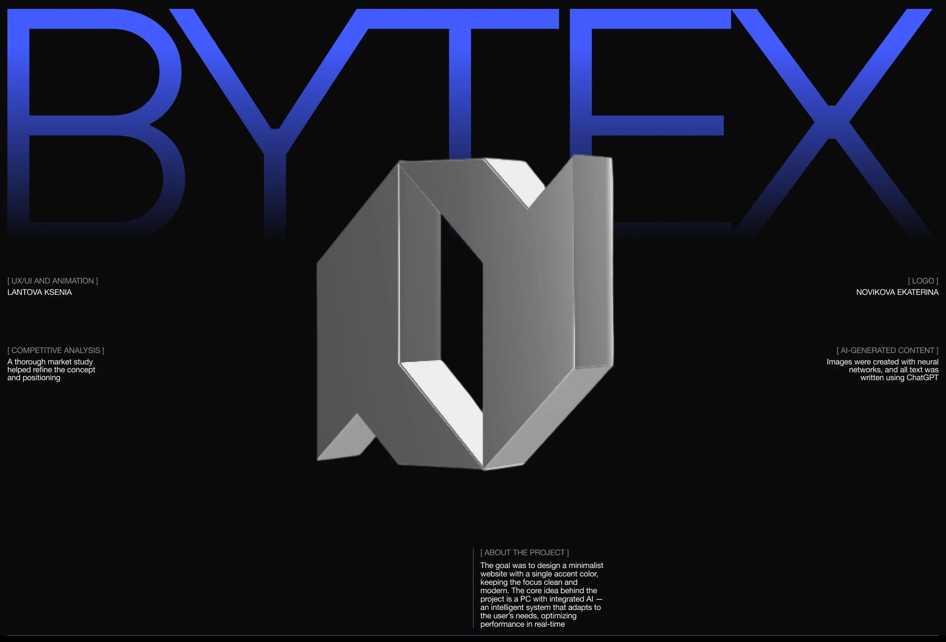 BYTEX | Website — Изображение №1 — Интерфейсы, Анимация на Dprofile