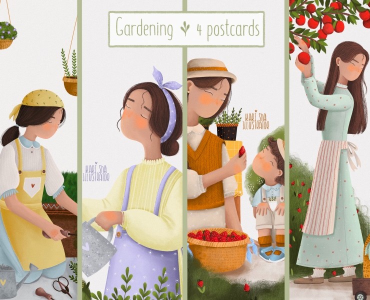 Postcards on the theme "Gardening". на Dprofile