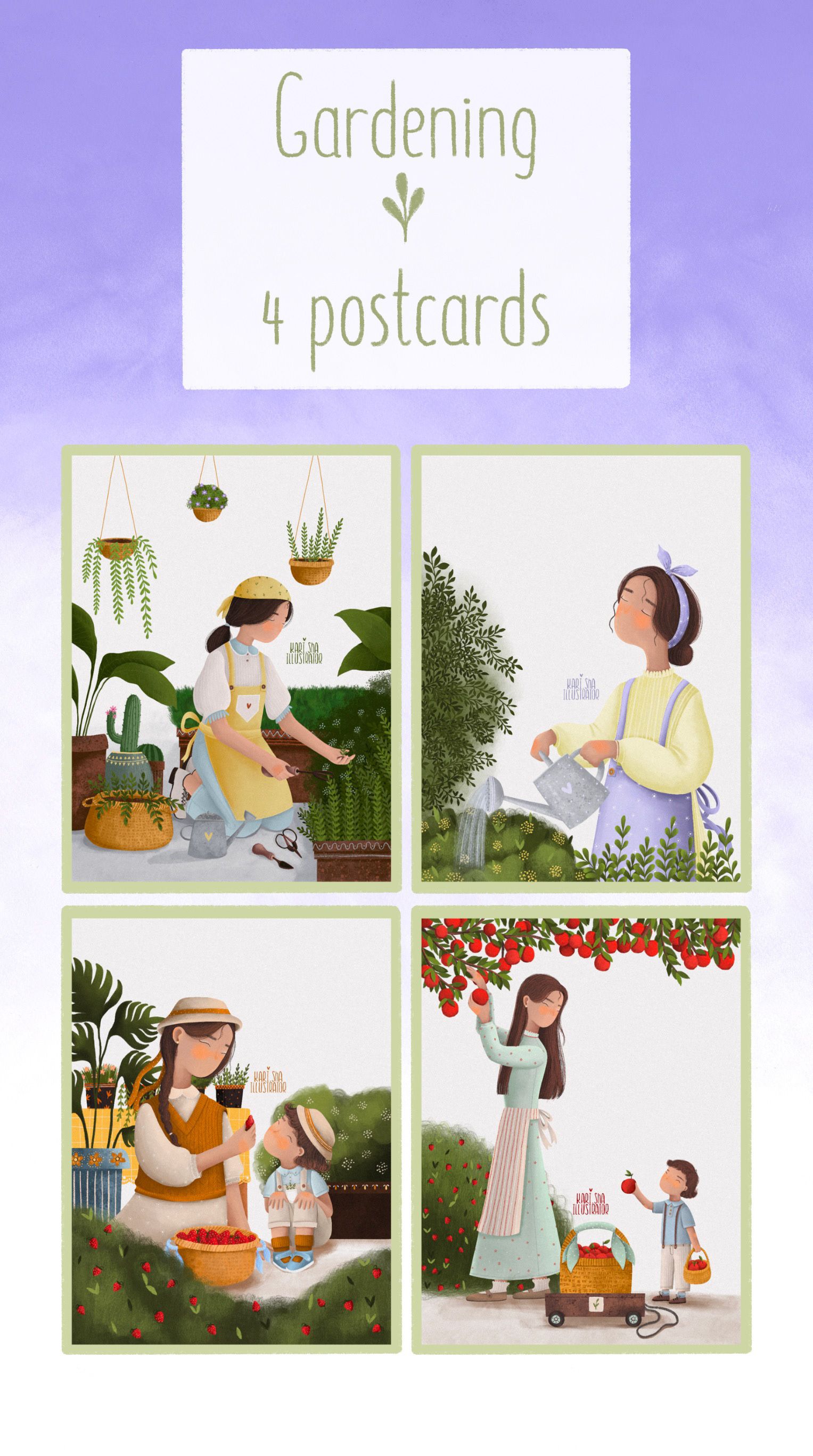 Postcards on the theme "Gardening". — Изображение №2 — Иллюстрация, Графика на Dprofile