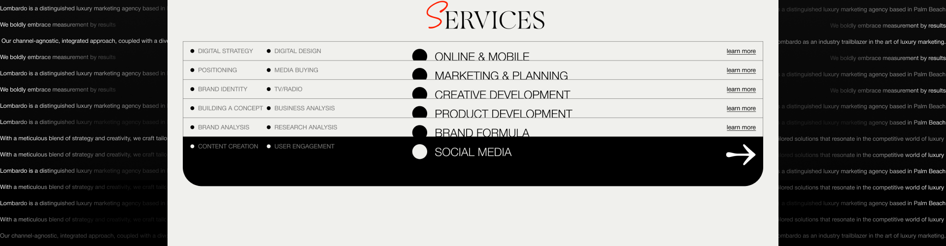 LOMBARDO AGENCY | Corparate website — Изображение №4 — Интерфейсы на Dprofile