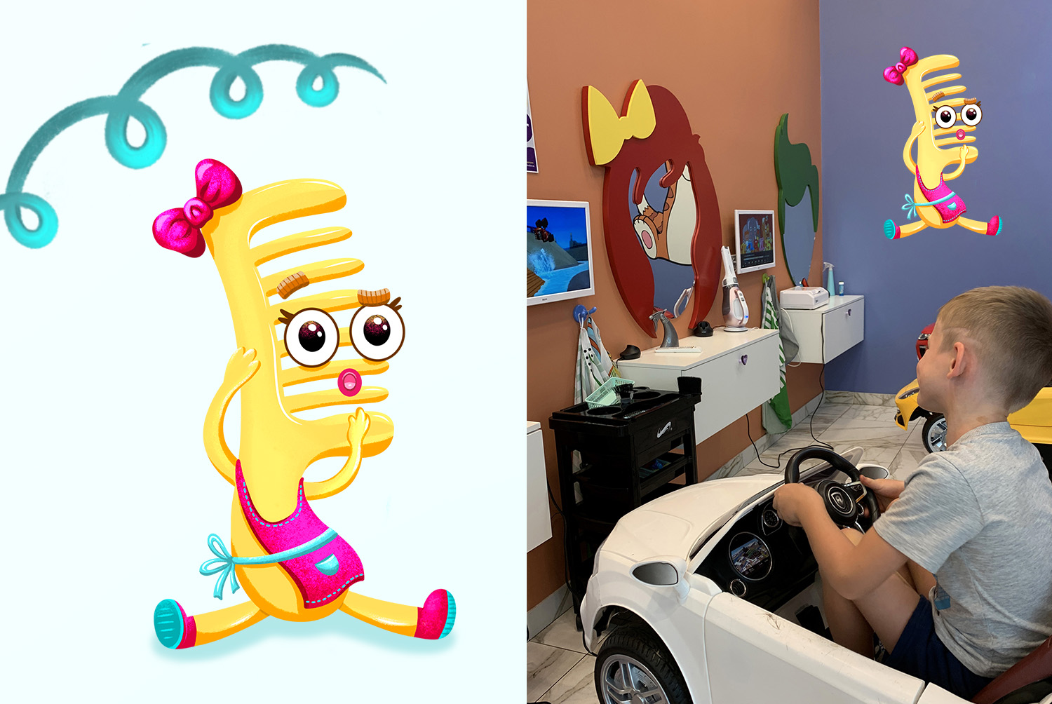 Бренд - персонаж для детской парикмахерской — Изображение №6 — Брендинг, Иллюстрация на Dprofile