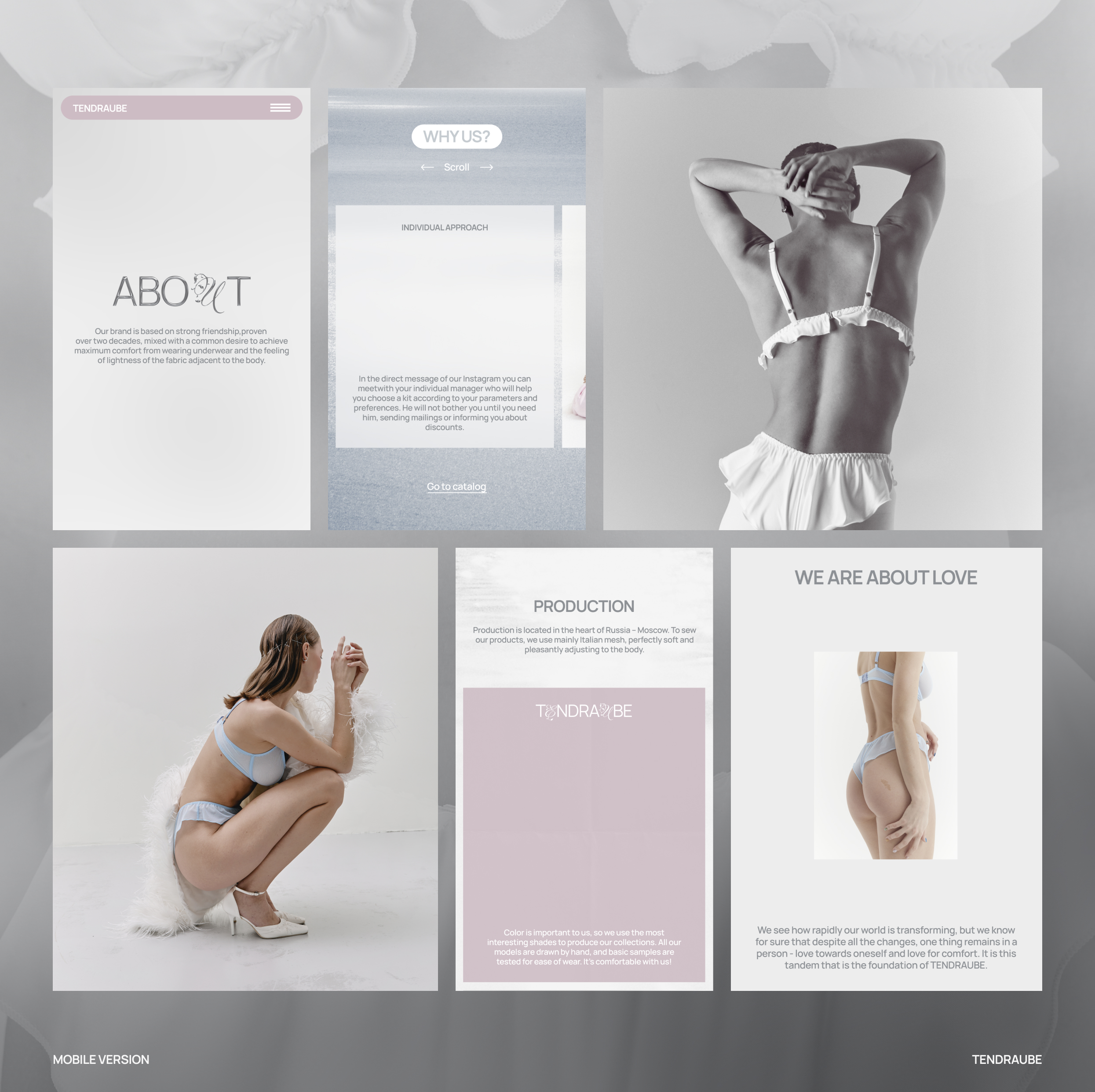 Website design for a lingerie brand TENDRAUBE — Изображение №5 — Интерфейсы, Брендинг на Dprofile