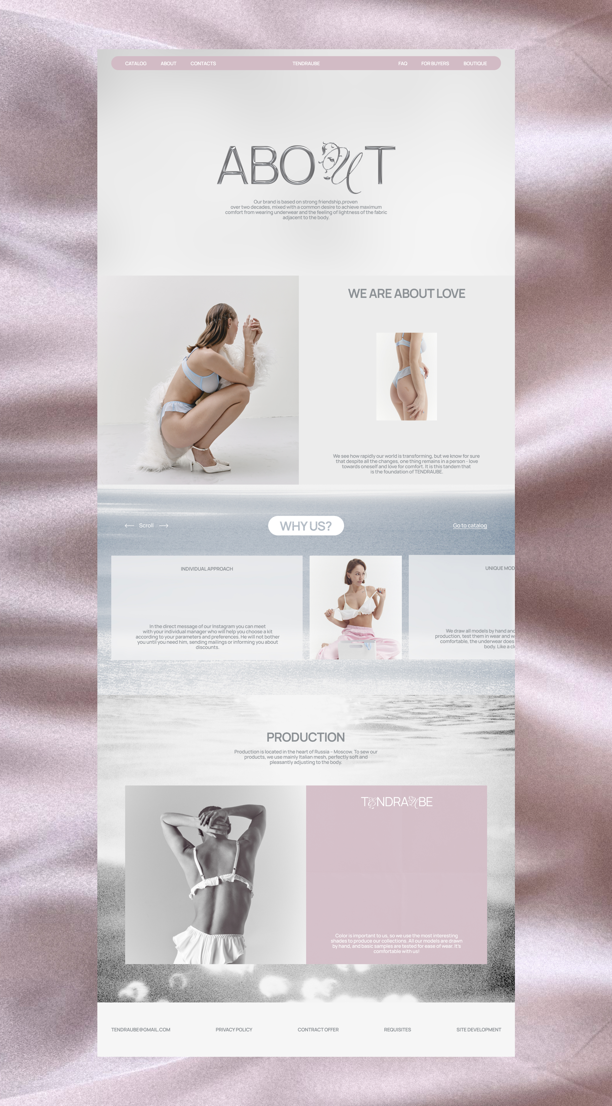 Website design for a lingerie brand TENDRAUBE — Изображение №4 — Интерфейсы, Брендинг на Dprofile