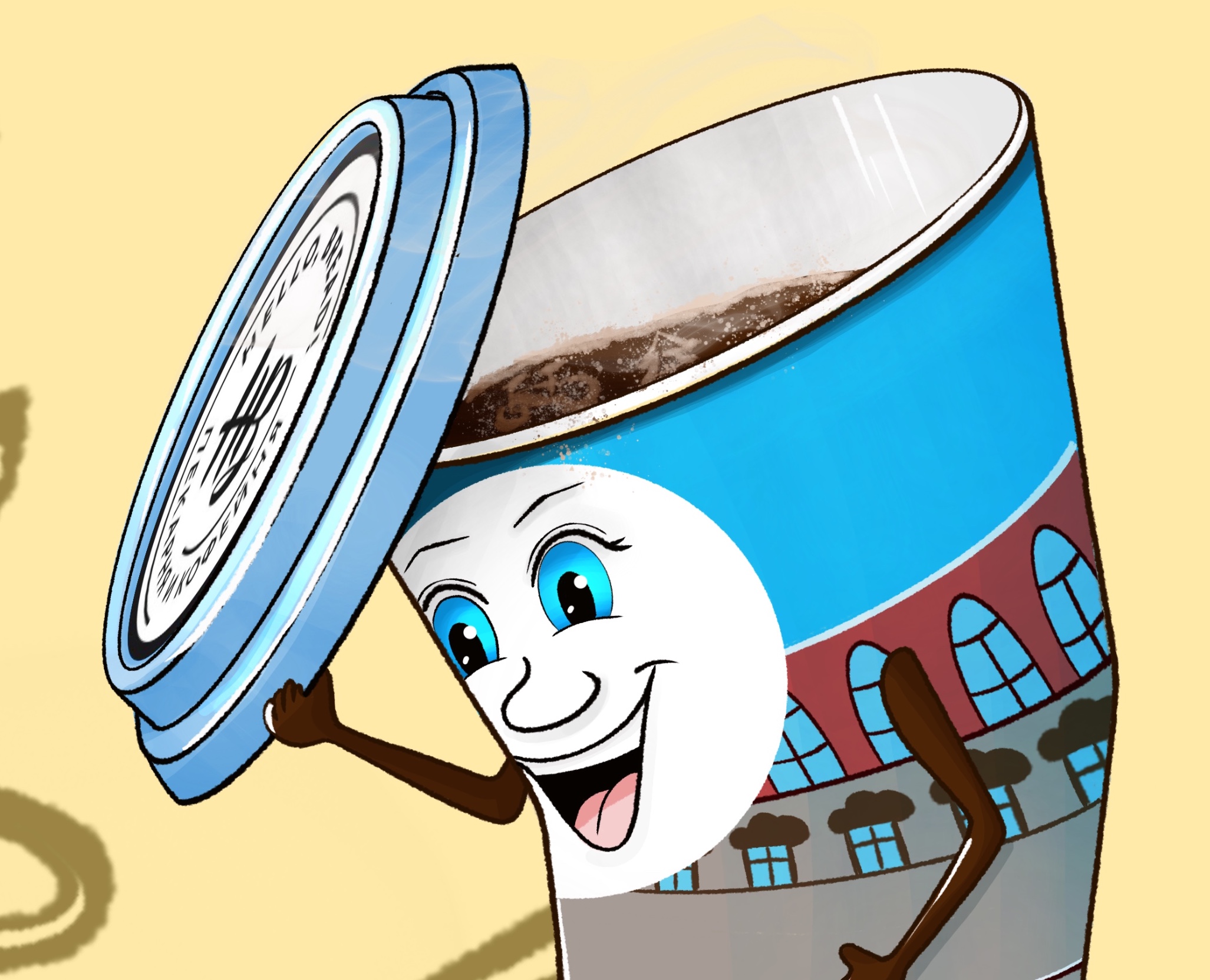 Кофейня Hello Bread — Брендинг, Иллюстрация на Dprofile