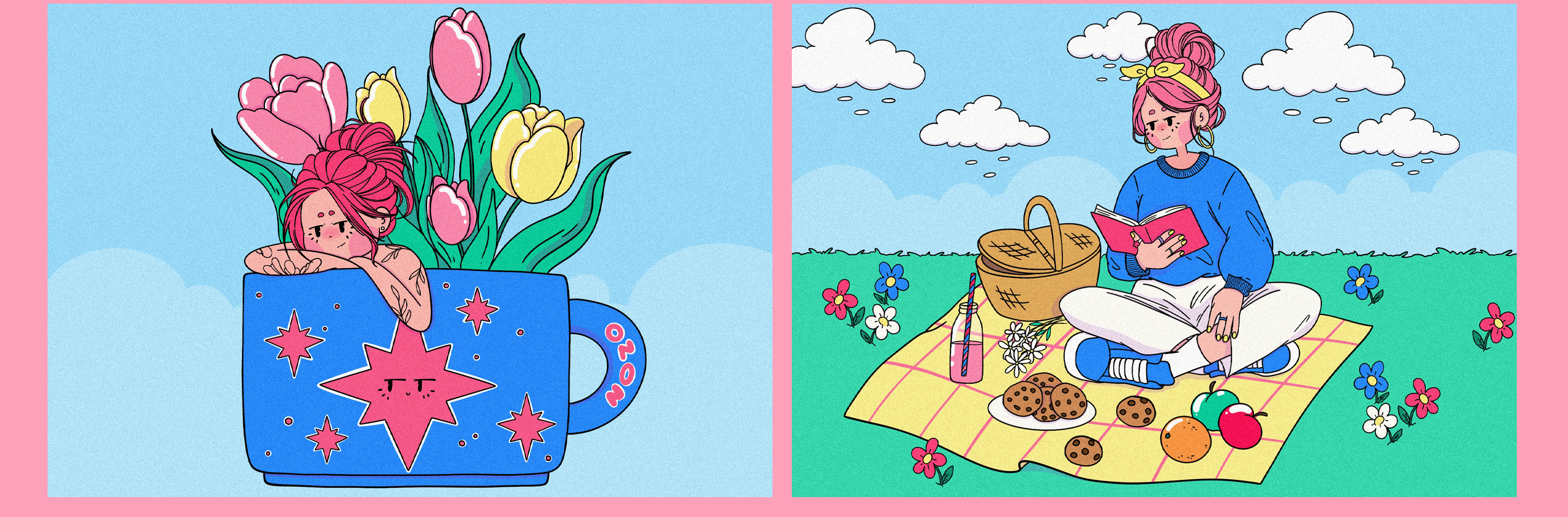 Ozon Ballon x marru.cuteart. Иллюстрации для бренда — Изображение №6 — Брендинг, Иллюстрация на Dprofile